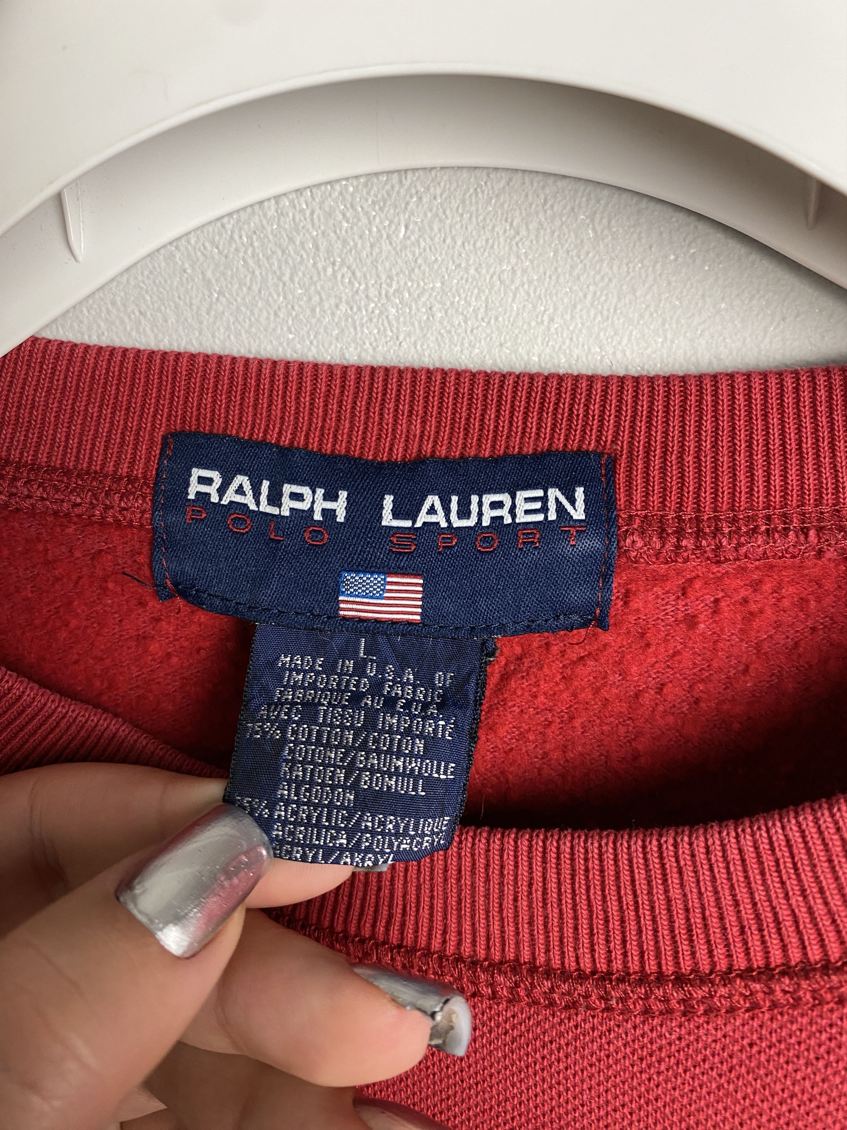 Polo Ralph Lauren × Vintage Polo Sport Ralph Lauren USA big logo vintage sweatshirt Size US L / EU 52-54 / 3 - 3 Thumbnail