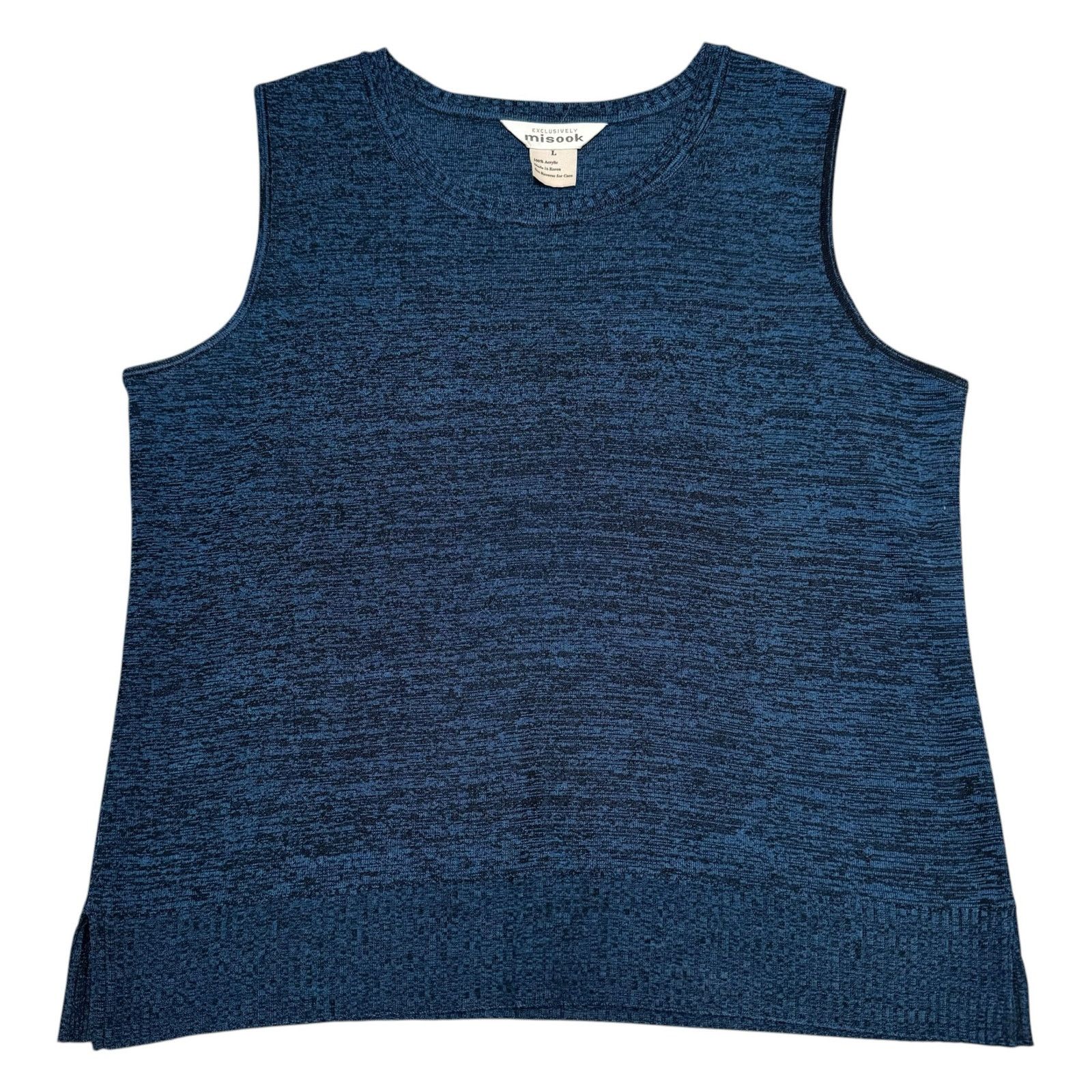 Other Misook Tank Top Sleeveless Knit Blue & Black Basics Large Size L / US 10 / IT 46 - 1 Thumbnail