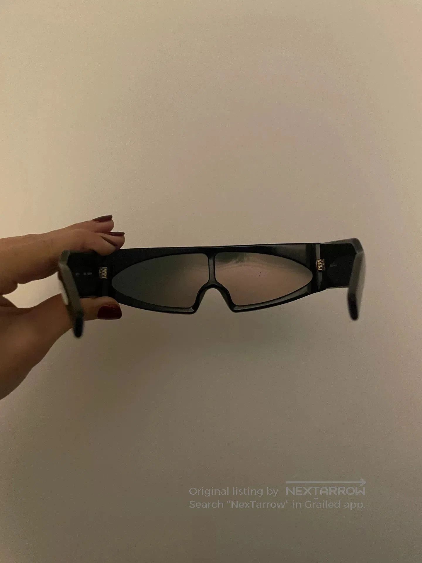 Rick Owens Rick Owens futuristic sunglasses with orange lenses. Size ONE SIZE - 3 Thumbnail