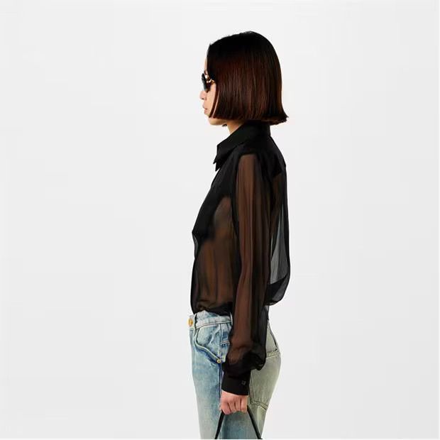 Balmain o1g2r1mq1024 Shirt in Noir Size M / US 6-8 / IT 42-44 - 4 Thumbnail