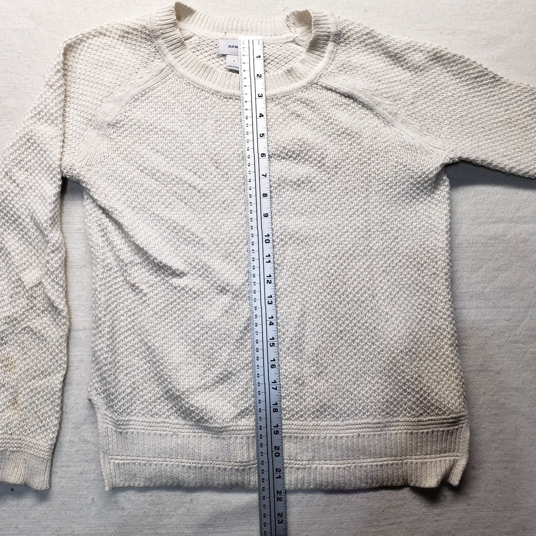 Old Navy Old Navy Sweater Women S Small Solid White Long Sleeve Pullover Knit Cotton Regular Knit Shirt Size S / US 4 / IT 40 - 6 Thumbnail