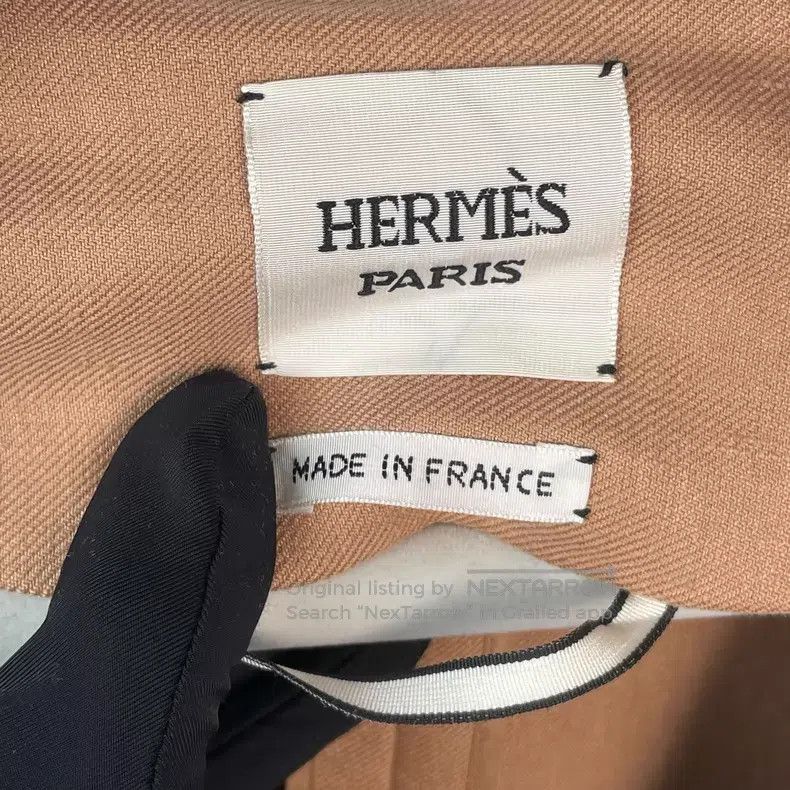 Hermes Hermes Linen Coat - Brown Size XXS / US 00 / IT 34 - 4 Thumbnail