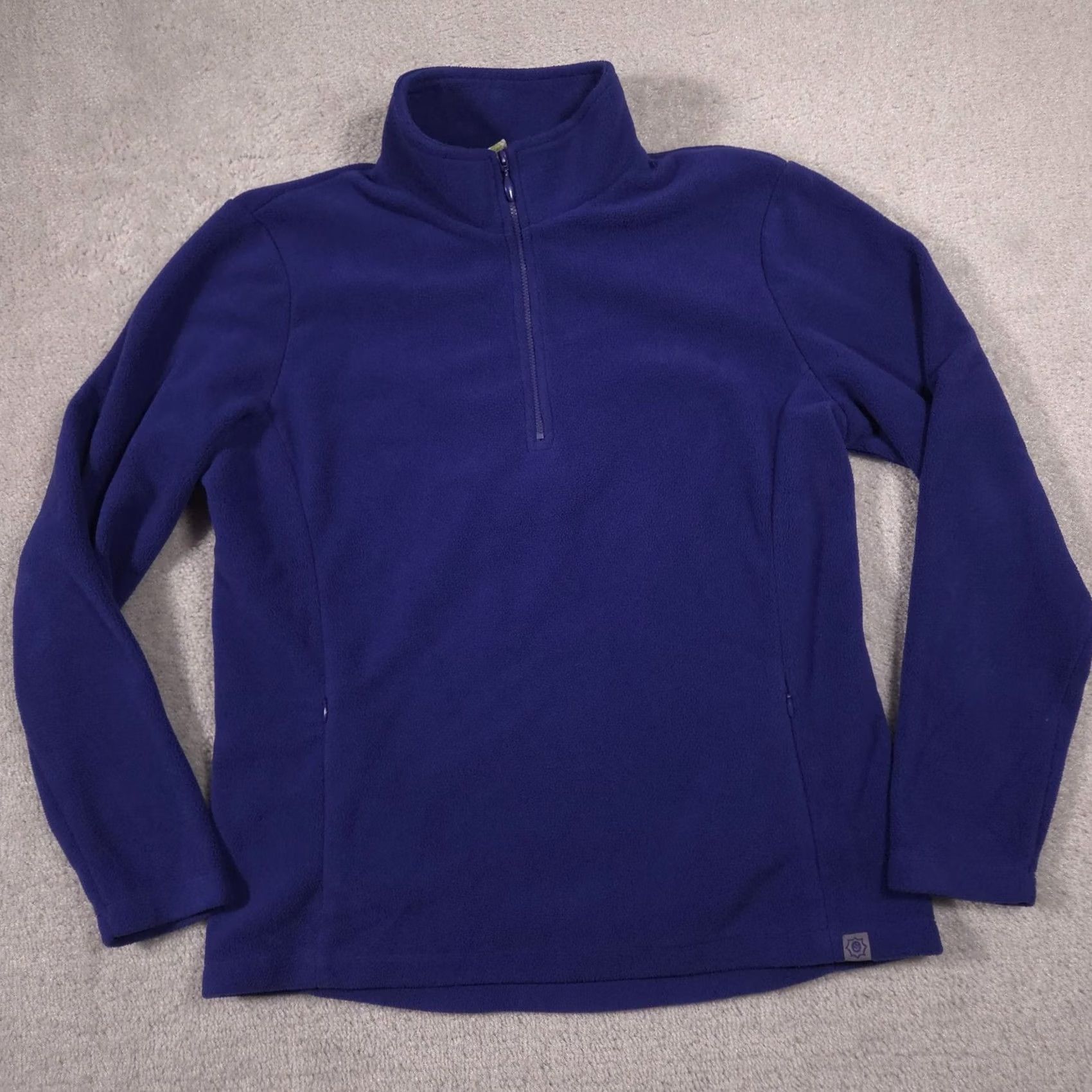 Vintage ButterFleece Sweater Womens Large Blue Fleece 1/4 Zip Mock Neck Pullover Pockets Size L / US 10 / IT 46 - 2 Thumbnail
