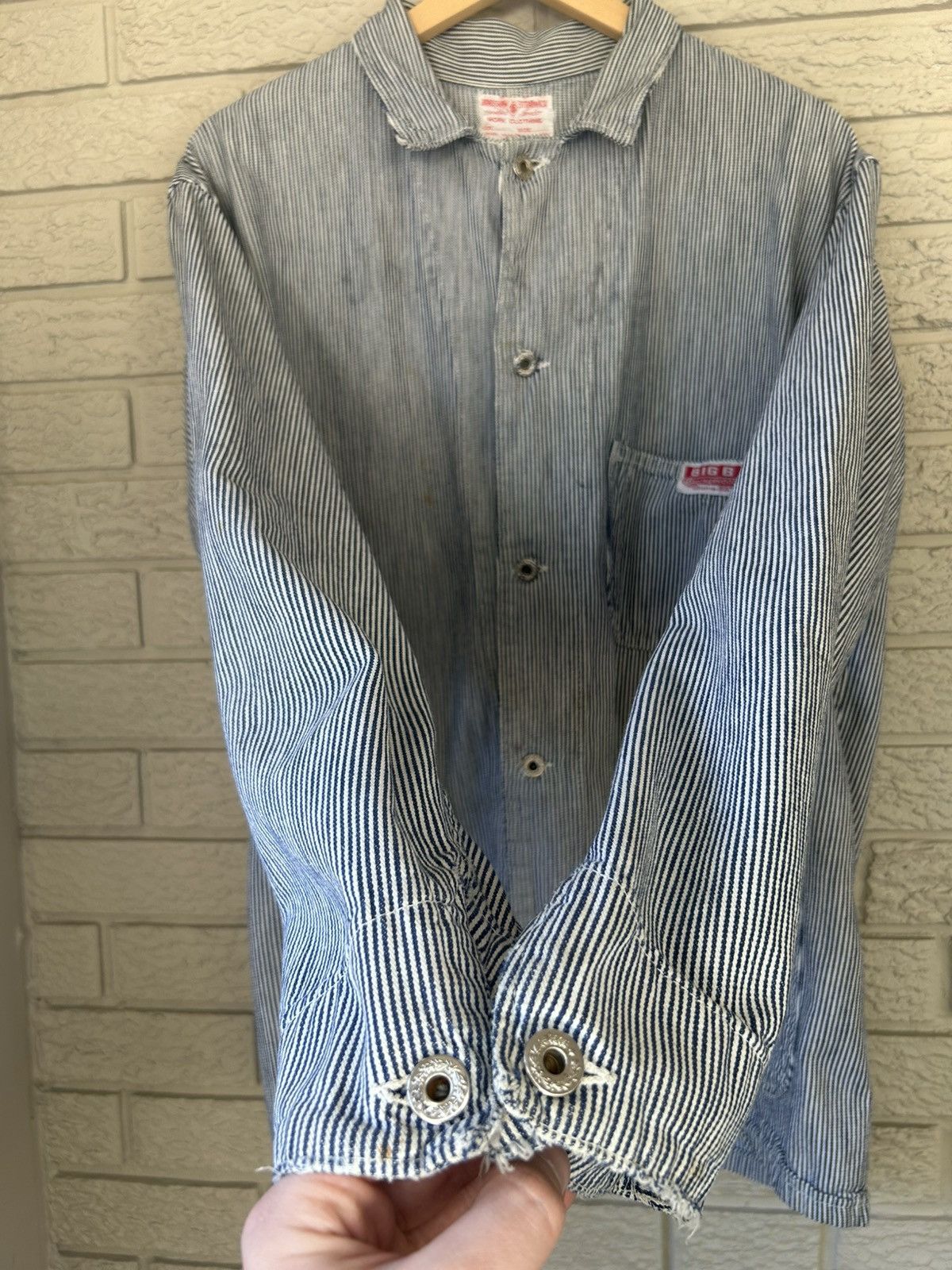 Vintage Vintage 60s Big B Brotherhood Hickory Striped Chore Jacket Size US L / EU 52-54 / 3 - 8 Thumbnail