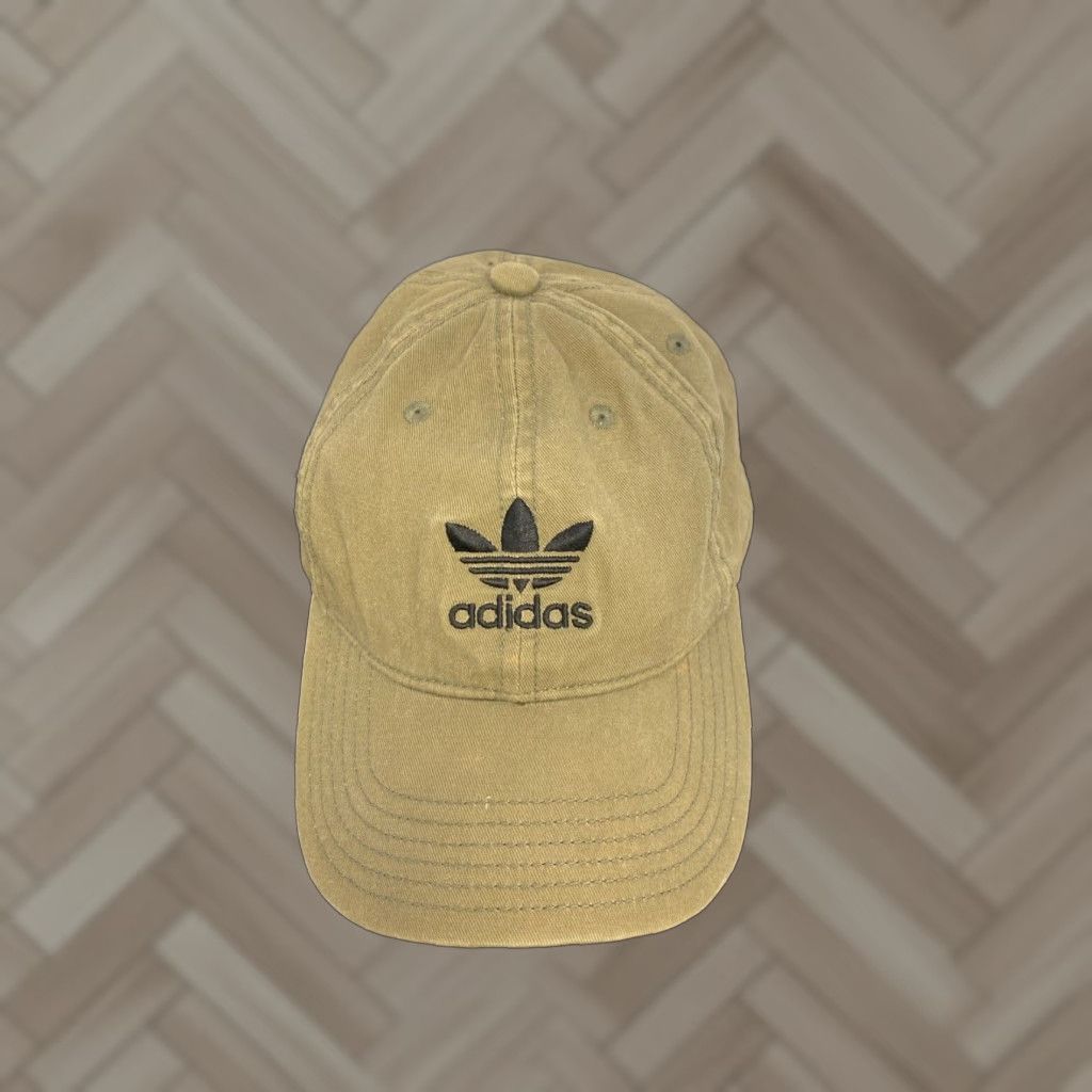 Adidas Adidas Distressed Look Baseball Cap Adjustable Green Logo Unisex Adults Size ONE SIZE - 1 Thumbnail