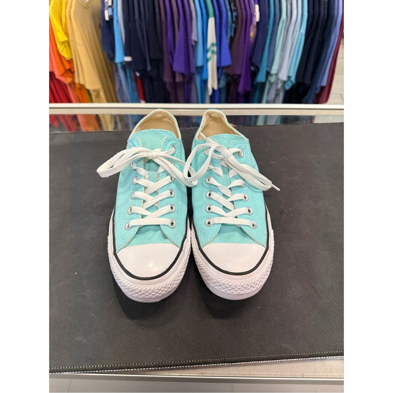 Converse Converse All Star Low Top Aqua Canvas Sneakers Size US 8 / IT 38 - 7 Thumbnail