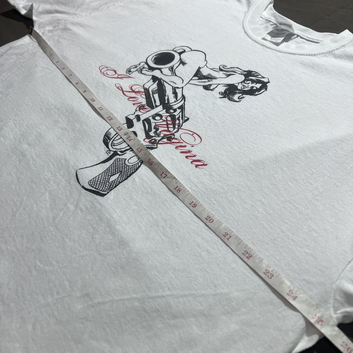 Vintage Y2K i love vagi­na 2XL Strip Nude Pornstar Gun oversized Size US XXL / EU 58 / 5 - 6 Thumbnail