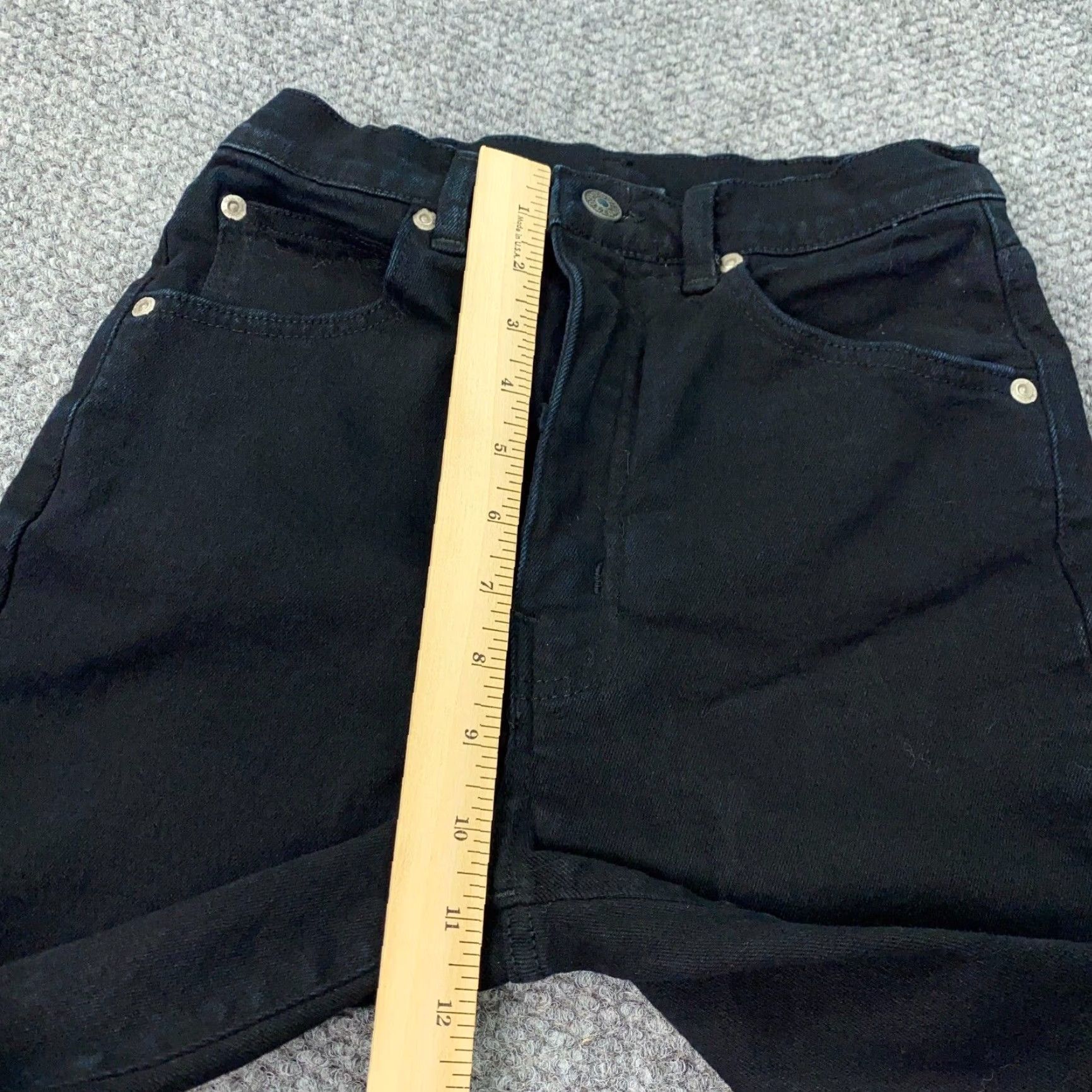 Edwin VINTAGE Edwin Jeans Womens Size 2 Black Mid Rise Skinny Stretch Denim Zip Inseam 30 Womens Size 25" / US 0 / IT 36 - 7 Thumbnail