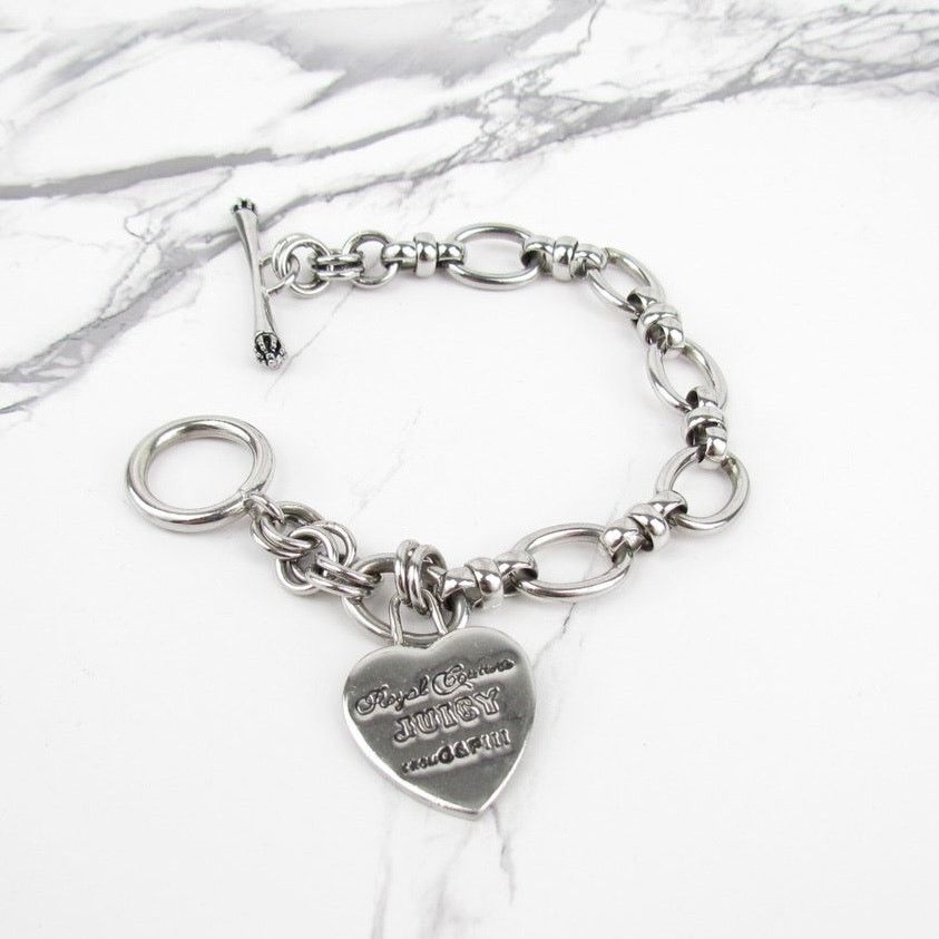 Juicy Couture Juicy Couture Silver Color Heart Charm Bracelet Size ONE SIZE - 4 Thumbnail