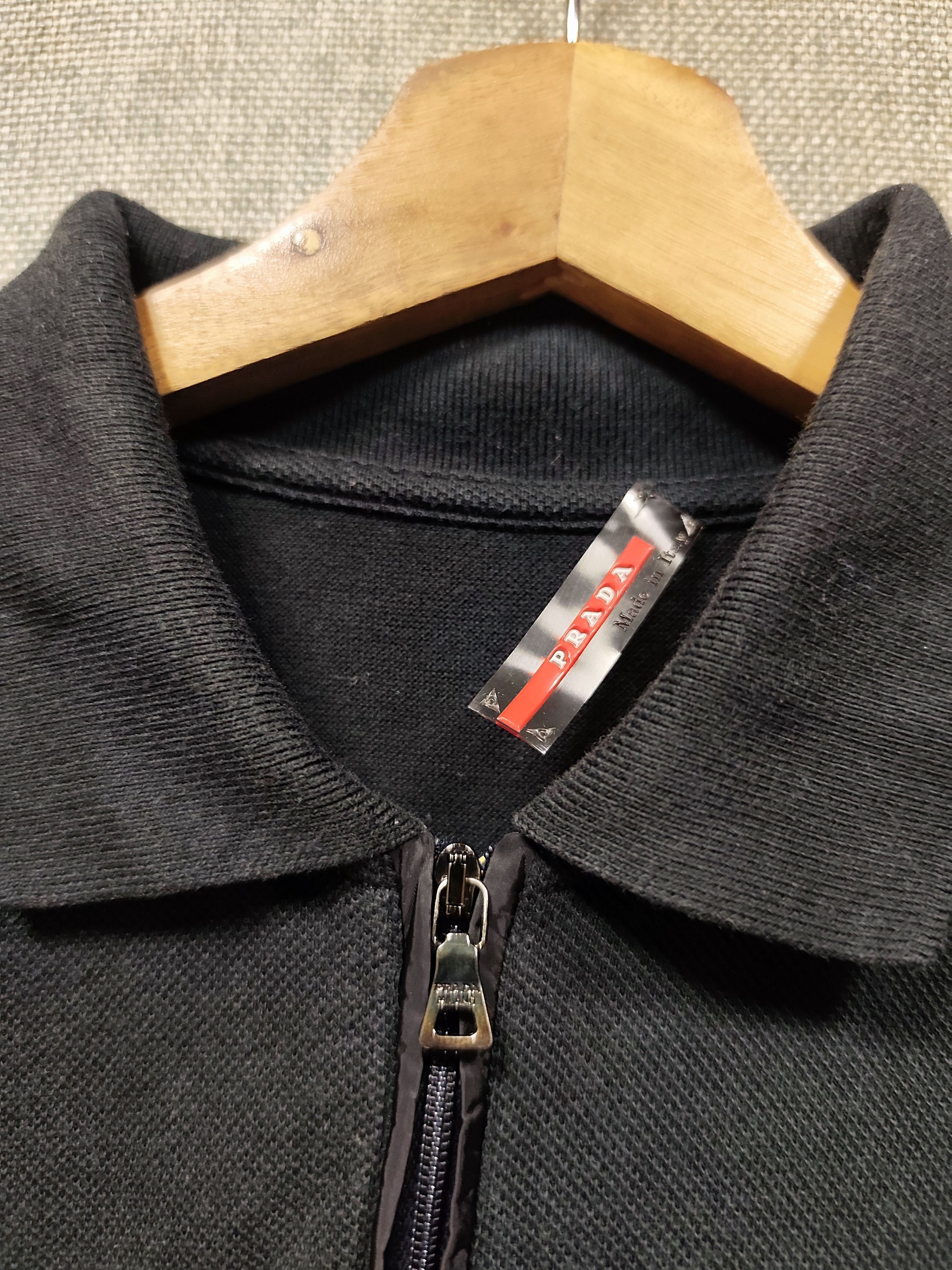 Prada Vintage Prada Zip Pocket Red Tab Half Zip Polo Shirt Size US M / EU 48-50 / 2 - 6 Thumbnail