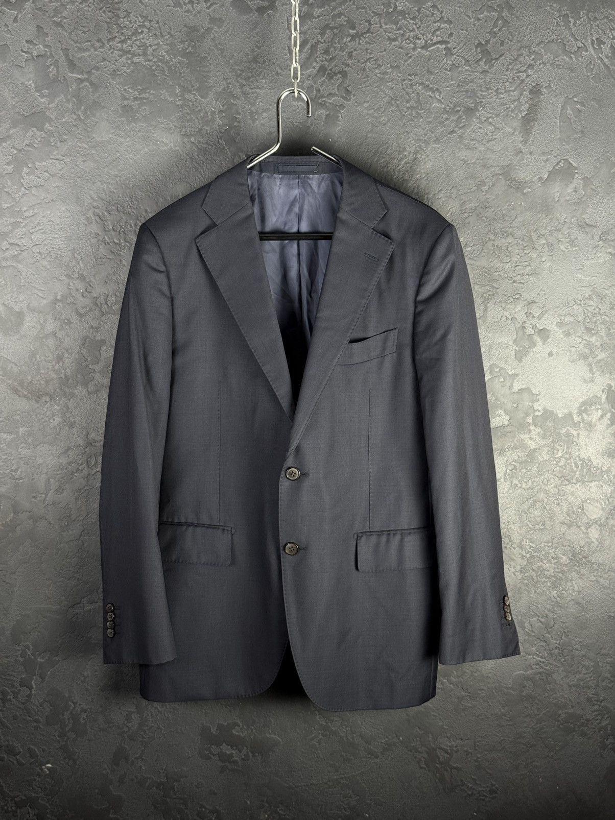 Designer × Suitsupply × Vintage SUITSUPPLY Men’s Pure Wool S110 Dark Blue Jacket Suit Size 52R - 1 Thumbnail