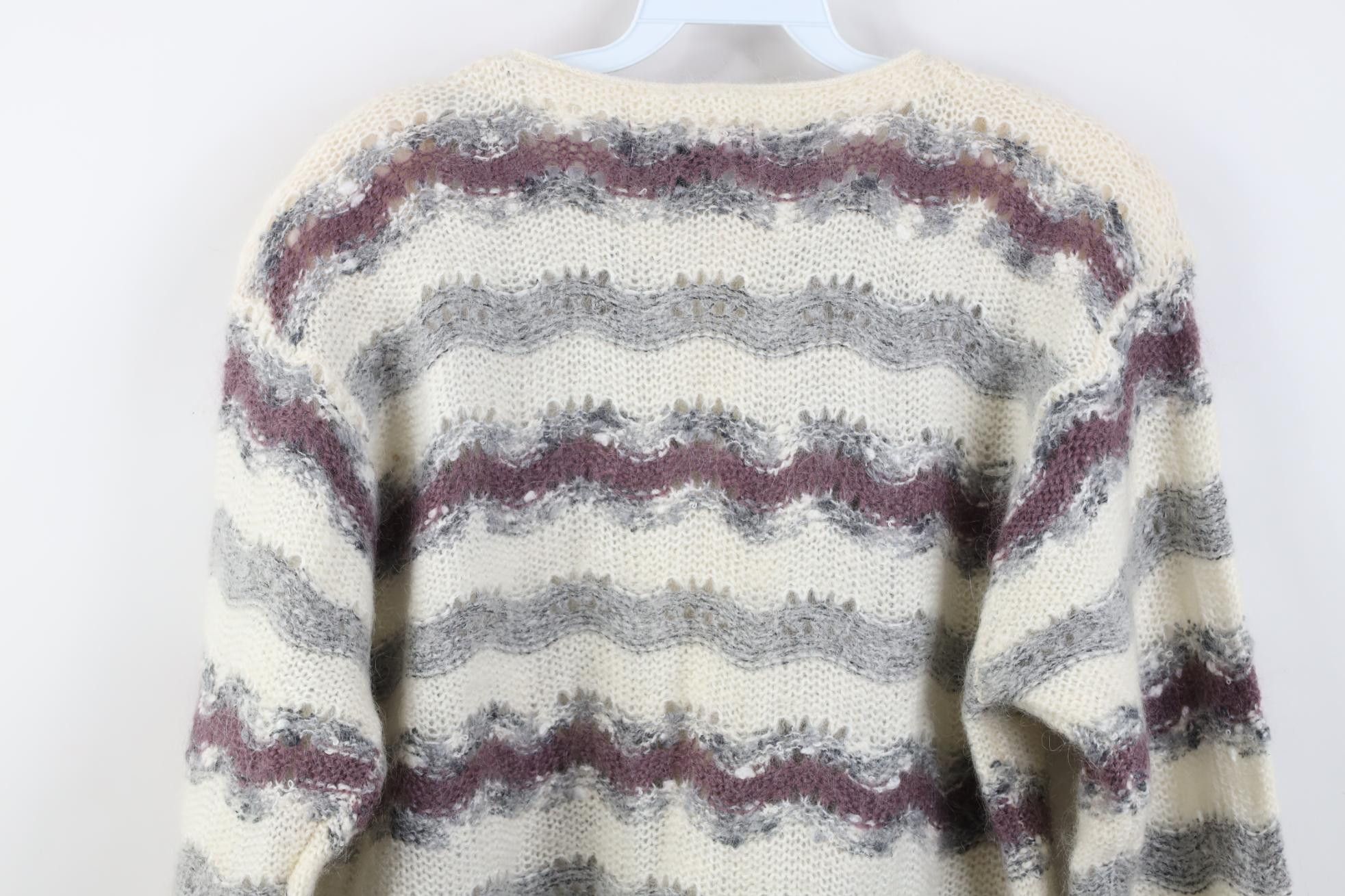 Vintage Vintage 90s Streetwear Mohair Blend Knit Cropped Sweater Size L / US 10 / IT 46 - 8 Thumbnail