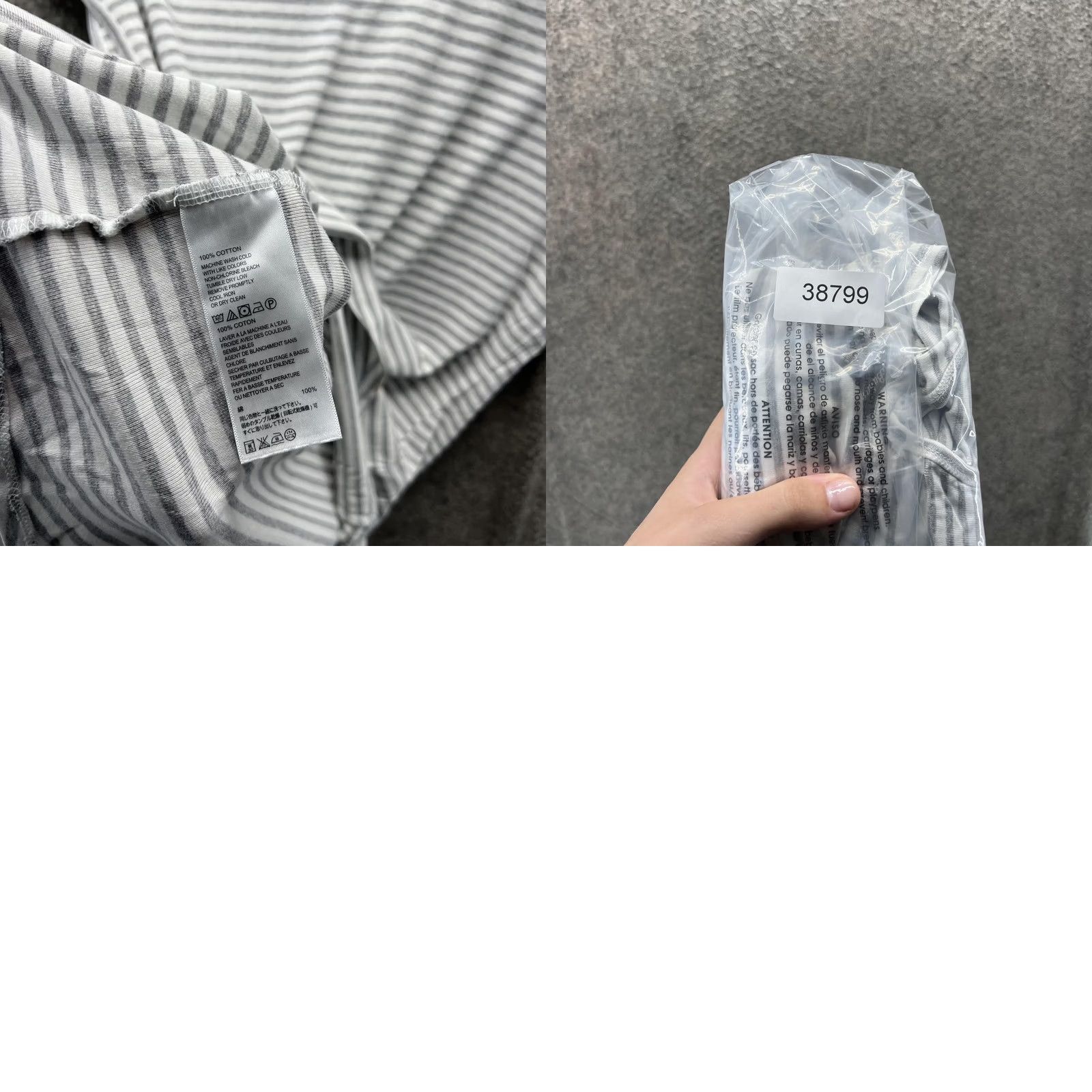 Tommy Bahama VINTAGE Tommy Bahama Shirt Womens Large Gray White Stripe Cap Sleeve Keyhole Back Top Size L / US 10 / IT 46 - 8 Thumbnail