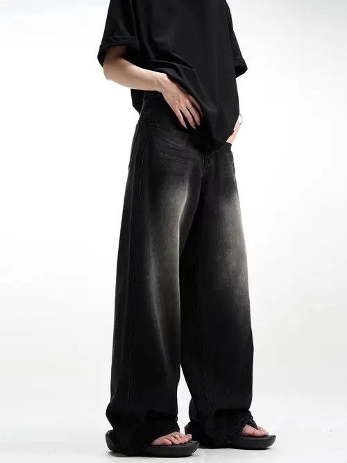 Japanese Brand × Jean Retro high street washed distressed wide leg jeans Size US 32 / EU 48 - 4 Thumbnail