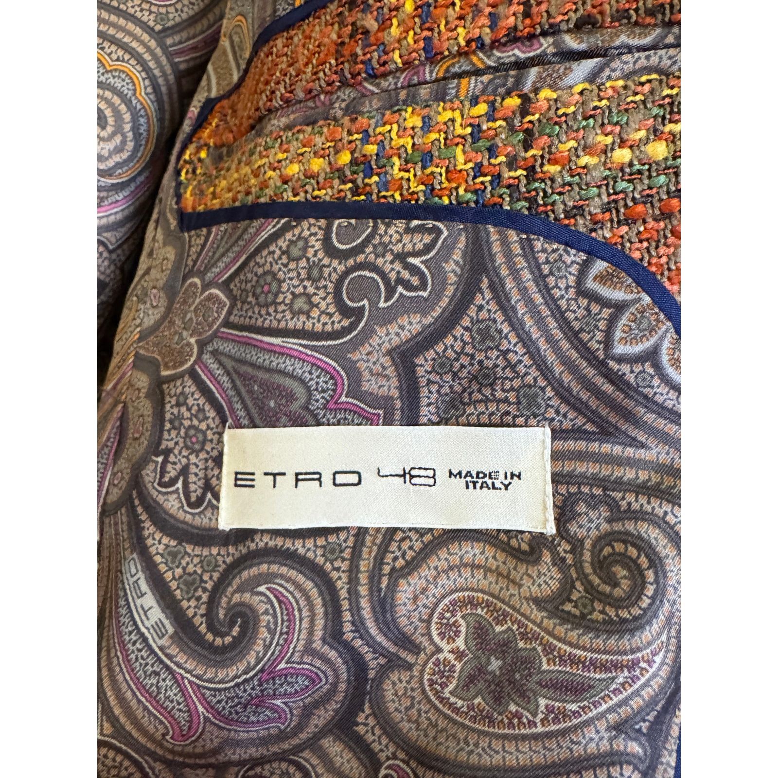 Etro Etro Sartoria Uomo Dal Men's Wool Multicolor Blazer Size US L / EU 52-54 / 3 - 7 Thumbnail