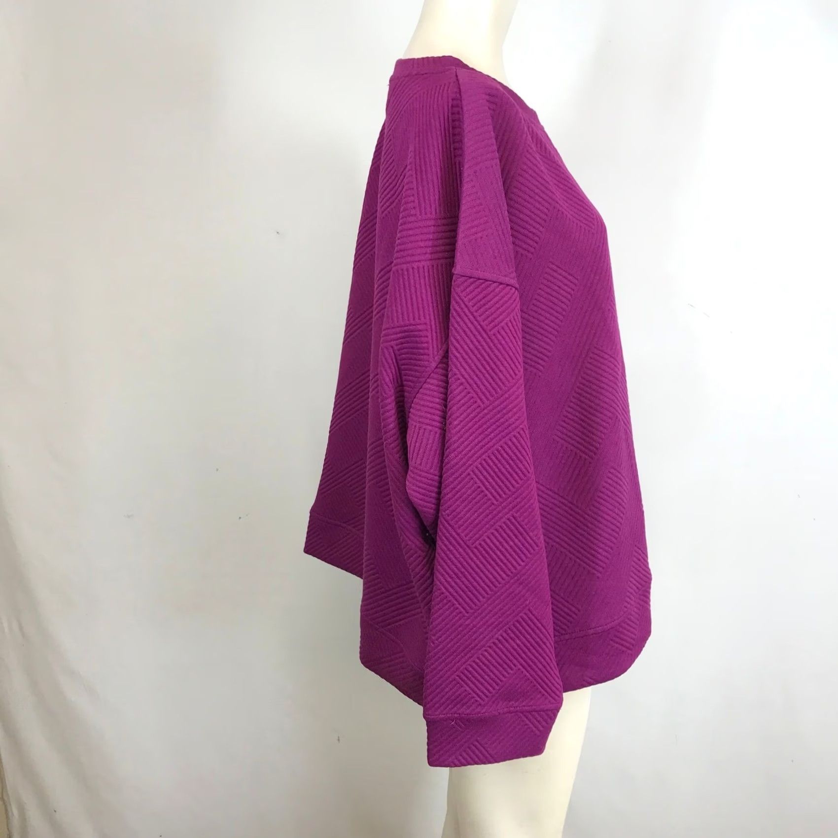 Vintage SEE N BE SEEN PLUS SIZE 2X PURPLE QUILTED TEXTURED CREW NECK SWEATSHIRT Size XXL / US 16-18 / IT 52-54 - 4 Thumbnail