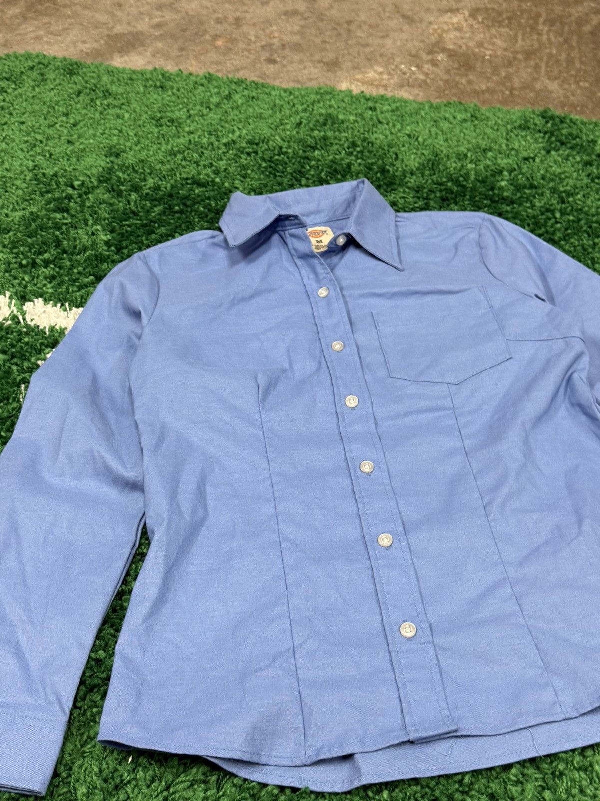 Dickies Dickies Blue Yoke Pocket Blouse Button Shirt Medium Size M / US 6-8 / IT 42-44 - 2 Thumbnail