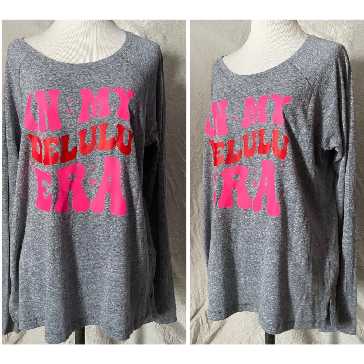 Artisan Outfitters “In My Delulu Era”, Custom, Upcycled, Long Sleeve Tee Size L / US 10 / IT 46 - 3 Thumbnail