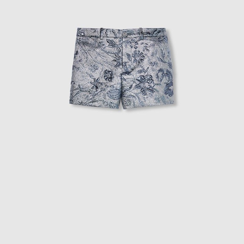Gucci o1la5ras0526 Floral Lame Brocade Shorts in Multicolor Size 25" / US 0 / IT 36 - 1 Thumbnail