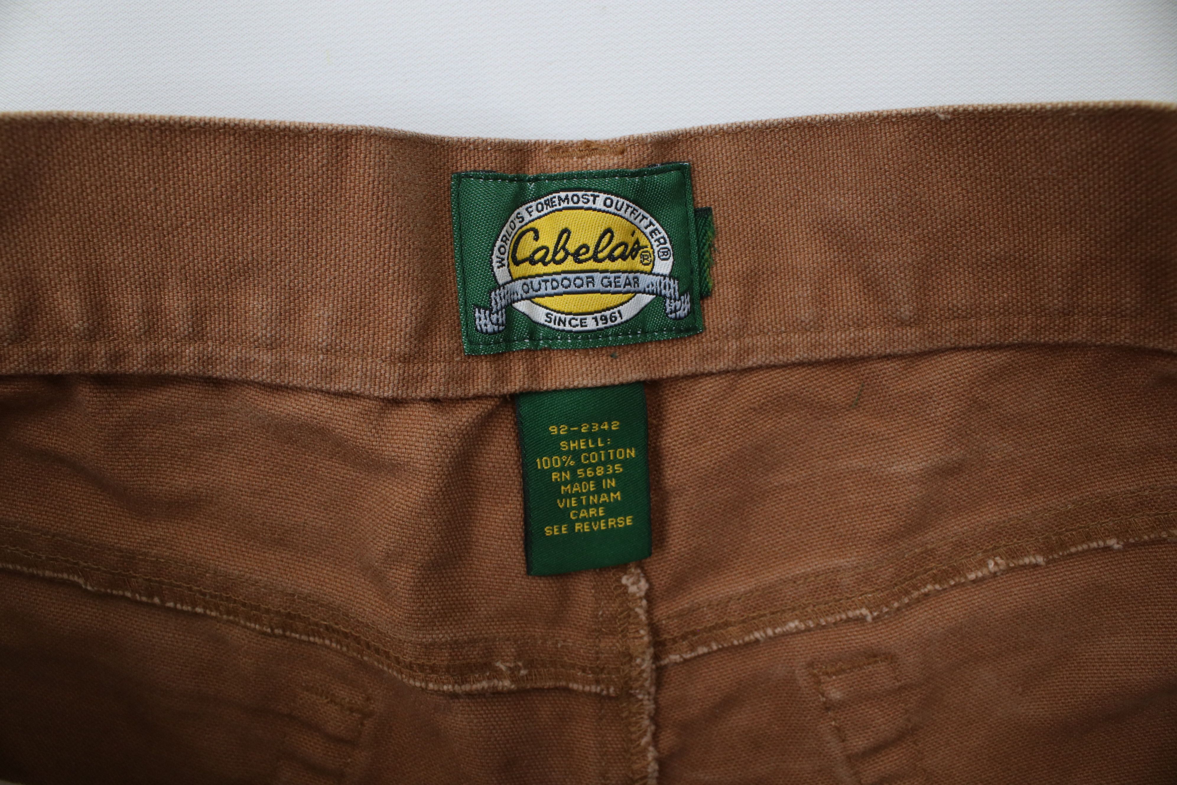 Cabelas × Vintage Vintage 90s Cabelas Distressed Canvas Pants Brown Cotton Size US 34 / EU 50 - 10 Thumbnail