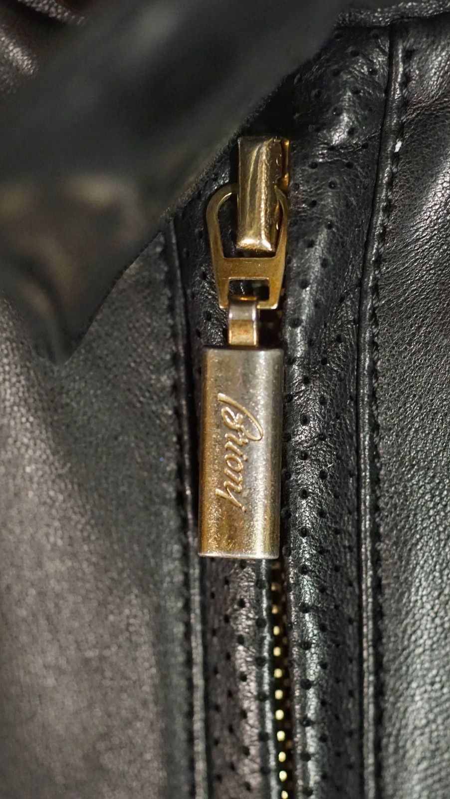 Brioni Brioni Black Perforated Leather Jacket - Size 50 (IT) Size US M / EU 48-50 / 2 - 11 Thumbnail