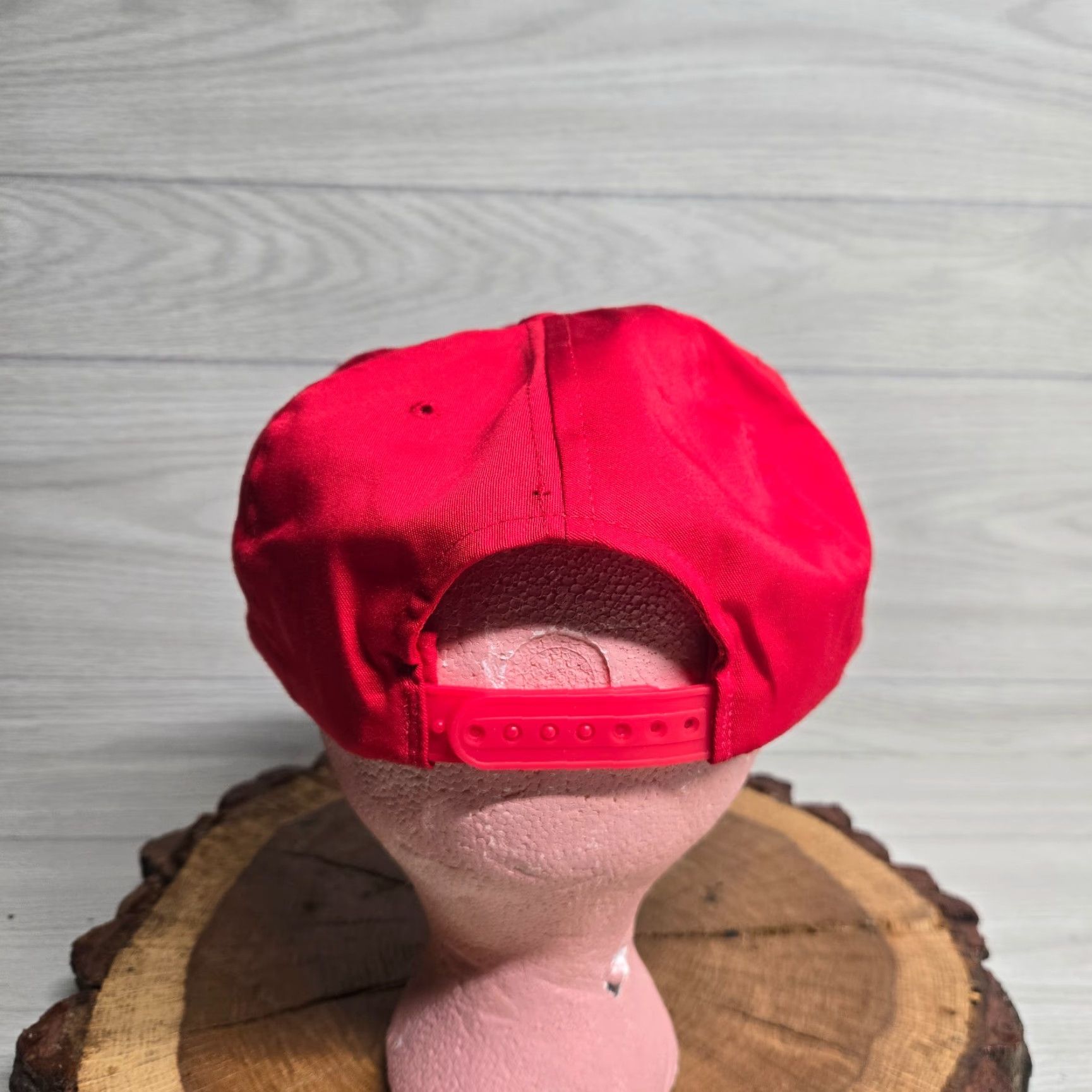 Vintage VINTAGE Hat Unbranded Snapback Adults One Size Red 90s Martinsville Virginia VA Nelson Pontiac Buick GMC Dealership Schema Casual Baseball Cap Size ONE SIZE - 3 Thumbnail