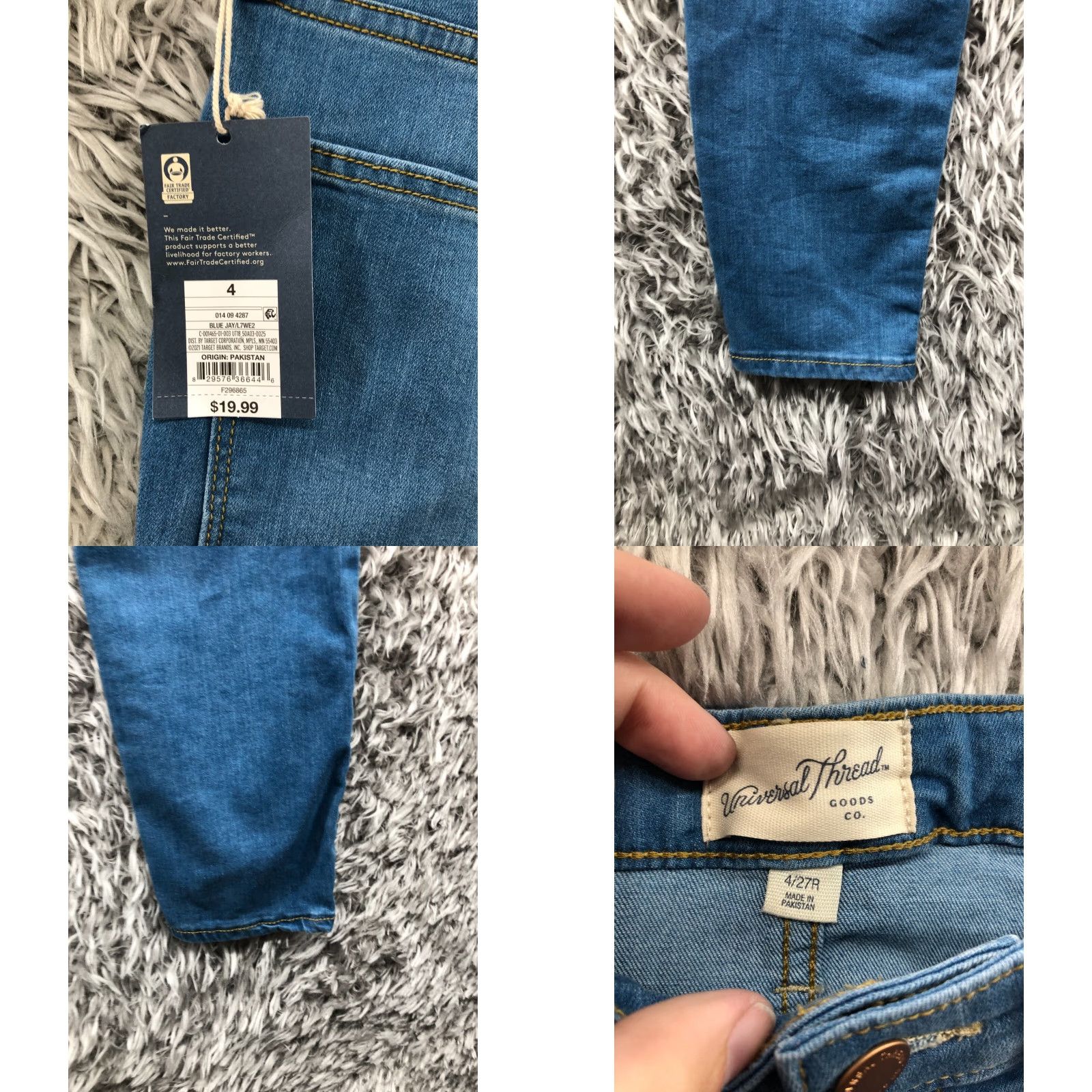 Vintage Universal Thread Jeans Skinny 4 Womens High Rise Dark Blue Denim 5-Pocket Stretch Regular Cut Tapered? Size 27" / US 4 / IT 40 - 8 Thumbnail