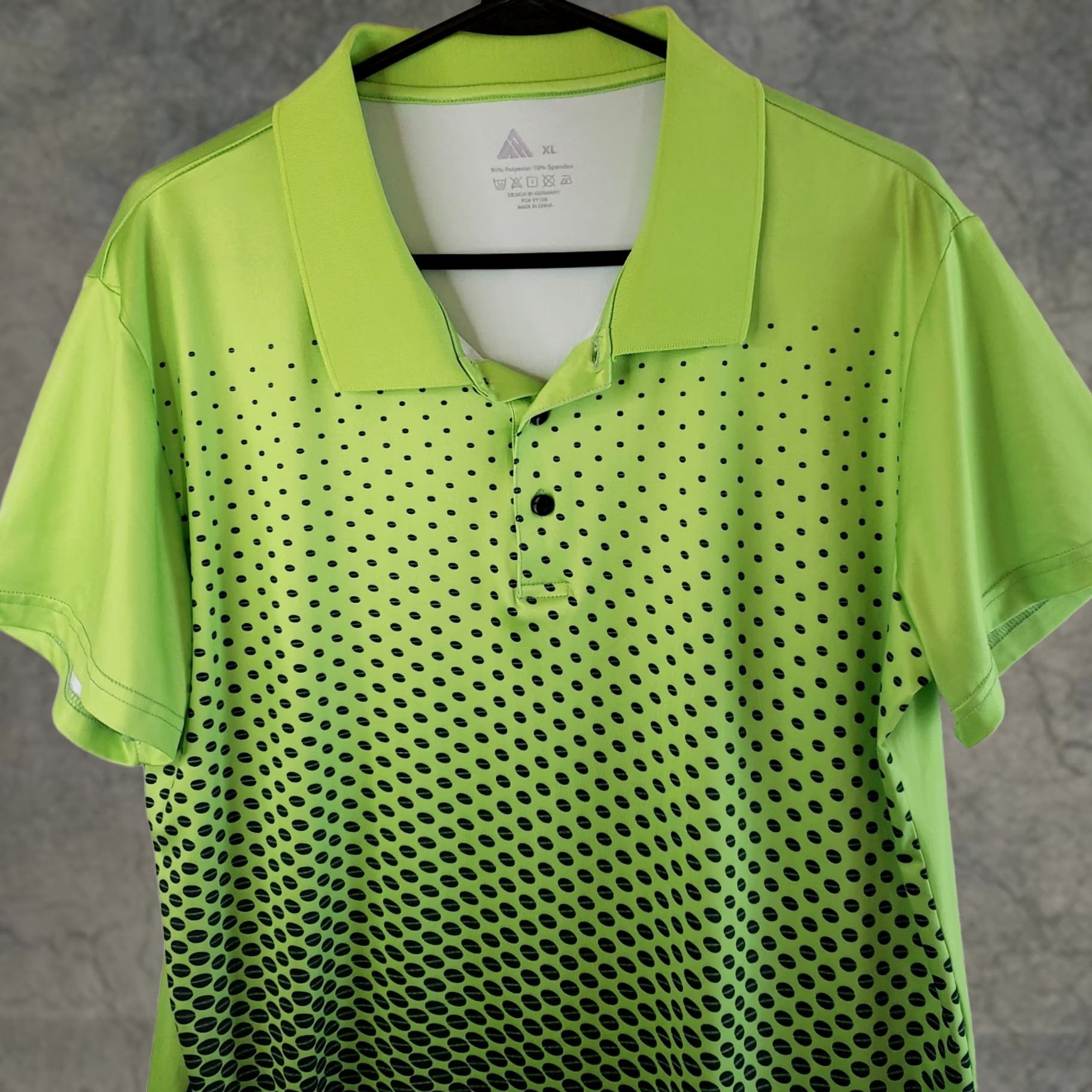 Vintage Speedrun J Geekwell Mens Polo Shirt XL Green Dot Pattern Sports Golfing Activewear Shirts Mens XL Green Size US XL / EU 56 / 4 - 1 Thumbnail