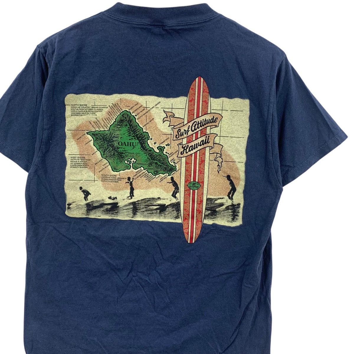 Vintage Vintage SURF ATTITUDE HAWAII Oahu Island Tee Shirt Top Size US S / EU 44-46 / 1 - 2 Thumbnail