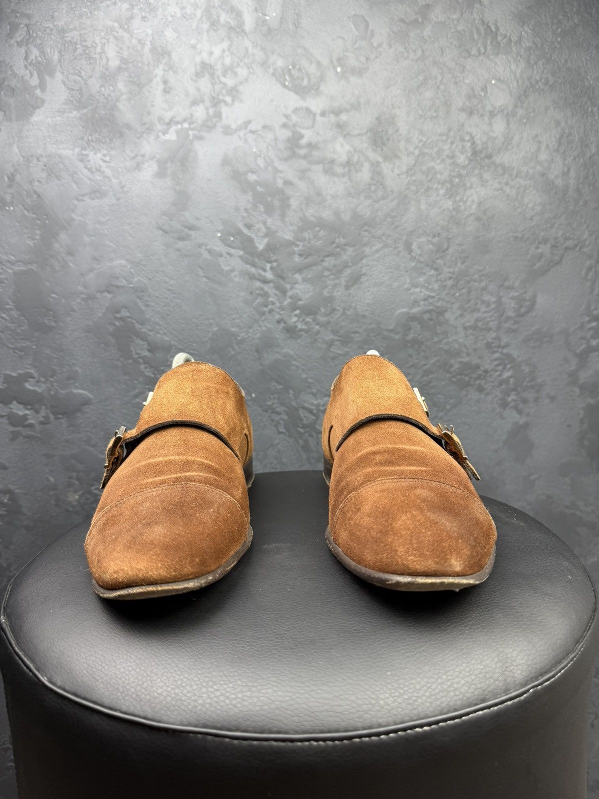 Santoni SANTONI Suede Monk Double Monk Strap Loafer Mens Size 8 Size US 8 / EU 41 - 3 Thumbnail