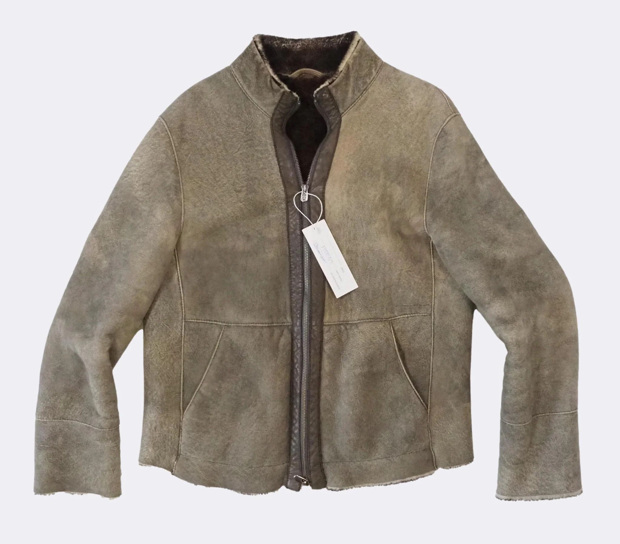 Armani Collezioni Armani Collezion Brown LambskinShearling LeatherJacket $1915 Size US M / EU 48-50 / 2 - 5 Thumbnail
