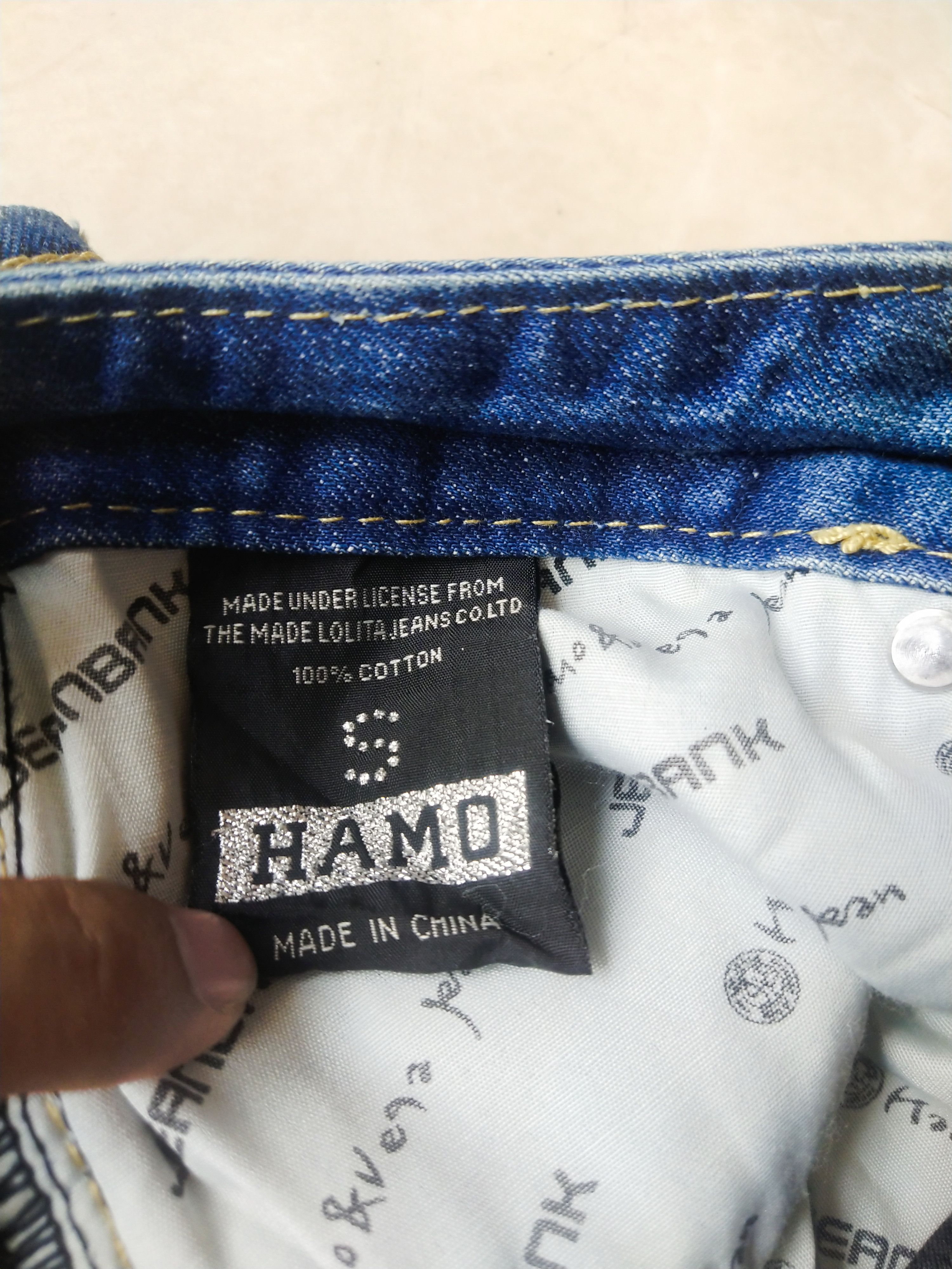 Japanese Brand Hamo Denim Vintage Japanese Patch Shorts Rare Y2K Embroidery Size 30" / US 8 / IT 44 - 10 Thumbnail