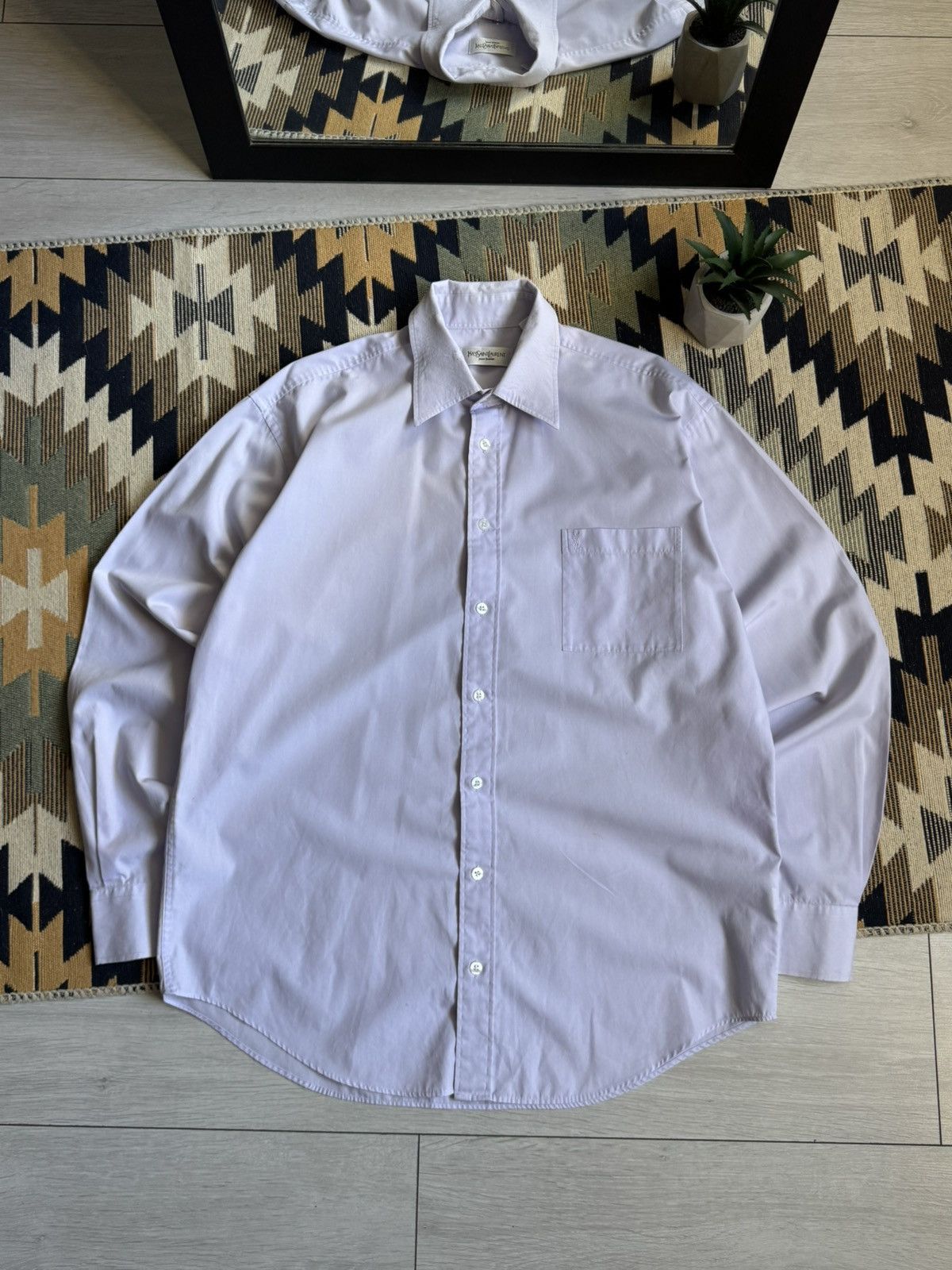 Yves Saint Laurent Vintage YSL Yves Saint Laurent Button Up Shirt Size US XL / EU 56 / 4 - 1 Thumbnail