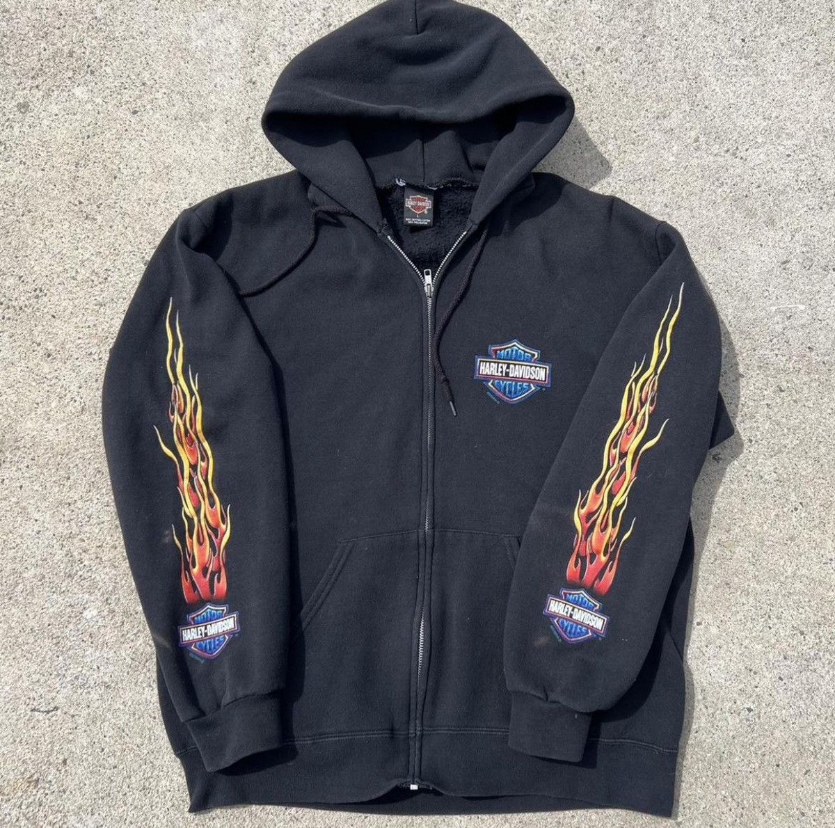 Harley Davidson (L) CRAZY FLAMES VINTAGE Harley Davidson Zip Up Hoodie Size US L / EU 52-54 / 3 - 1 Thumbnail