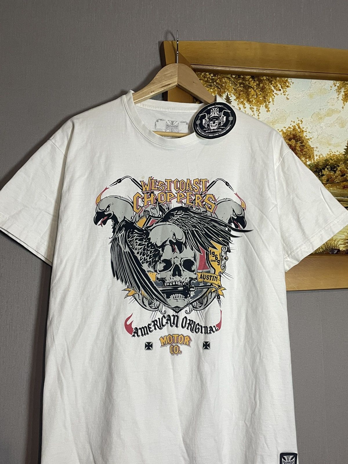 Vintage × West Coast Choppers West Coast Choppers Texas American Eagle Skull T-shirt Size US XL / EU 56 / 4 - 2 Thumbnail