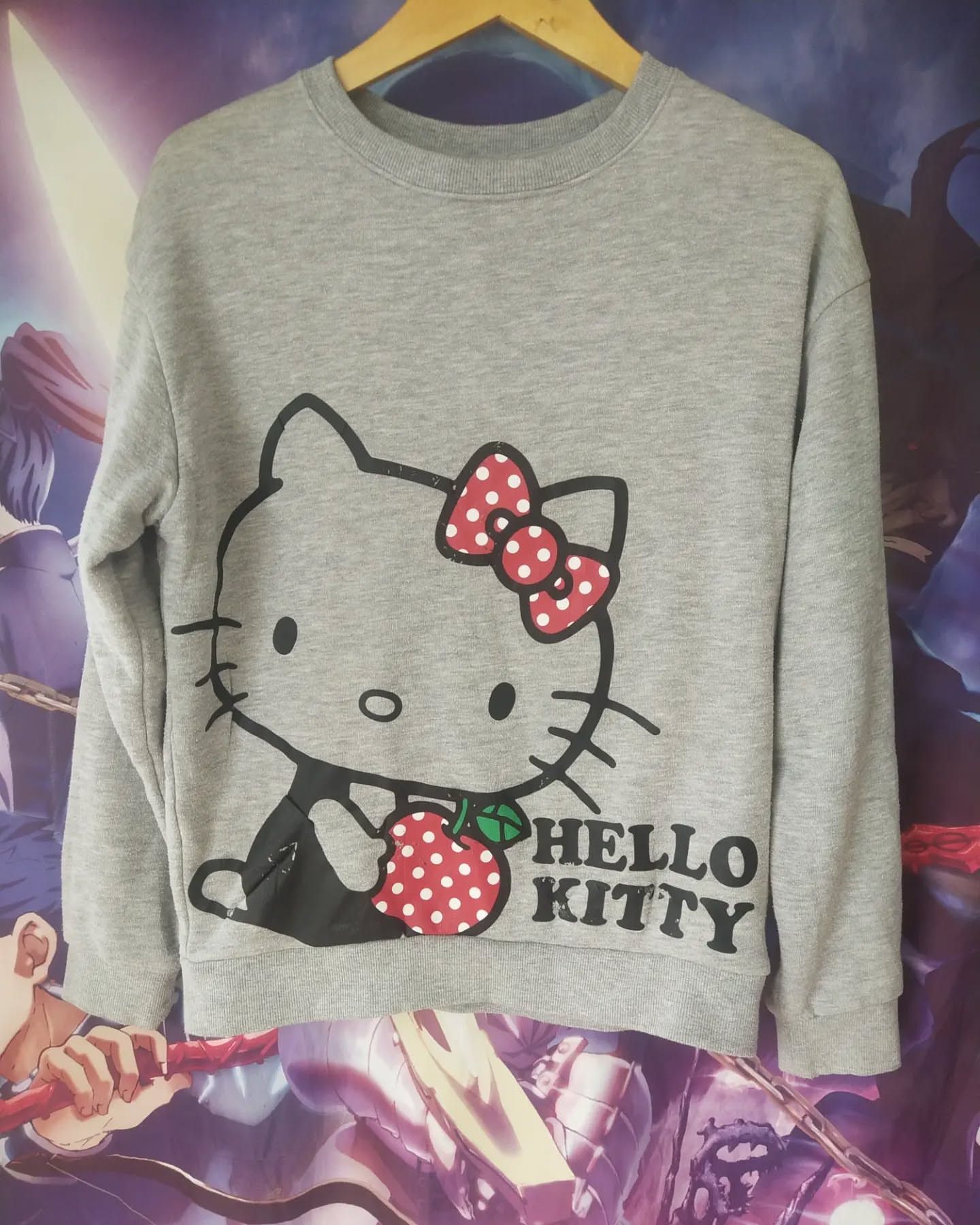 Anime Hello Kitty Big Print Grey Anime Crewneck Size L / US 10 / IT 46 - 1 Thumbnail