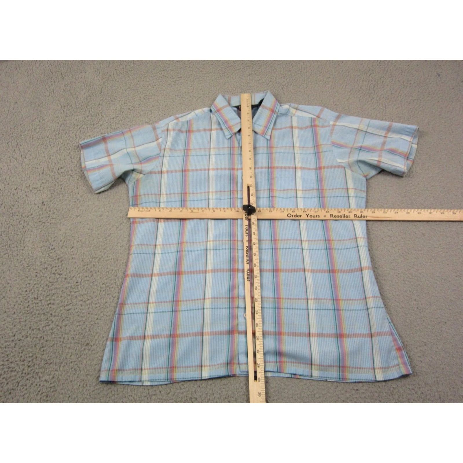 Vintage VINTAGE Par Four Shirt Mens 90s Plaid Blue Pink Purple Cotton Polyester Short Sleeve Button-Up Collared L Regular Size Blue Mens 90s Classic Retro Size US L / EU 52-54 / 3 - 7 Thumbnail