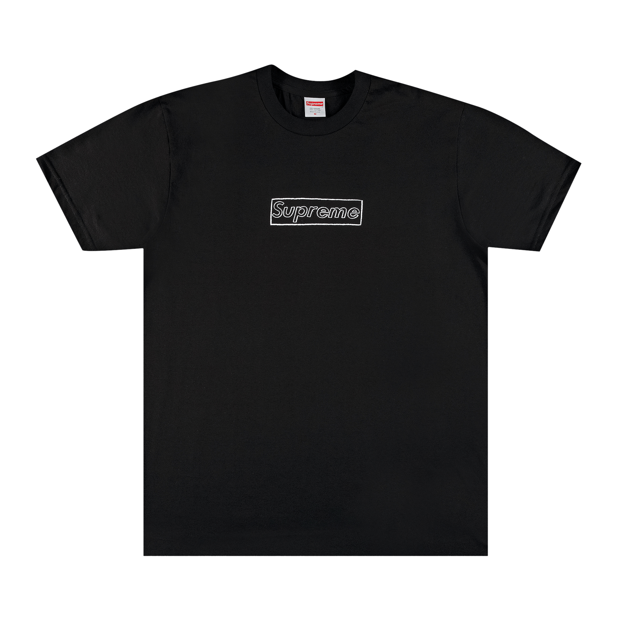 image of Supreme X Kaws Chalk Logo Tee Black, Men's (Size XL)