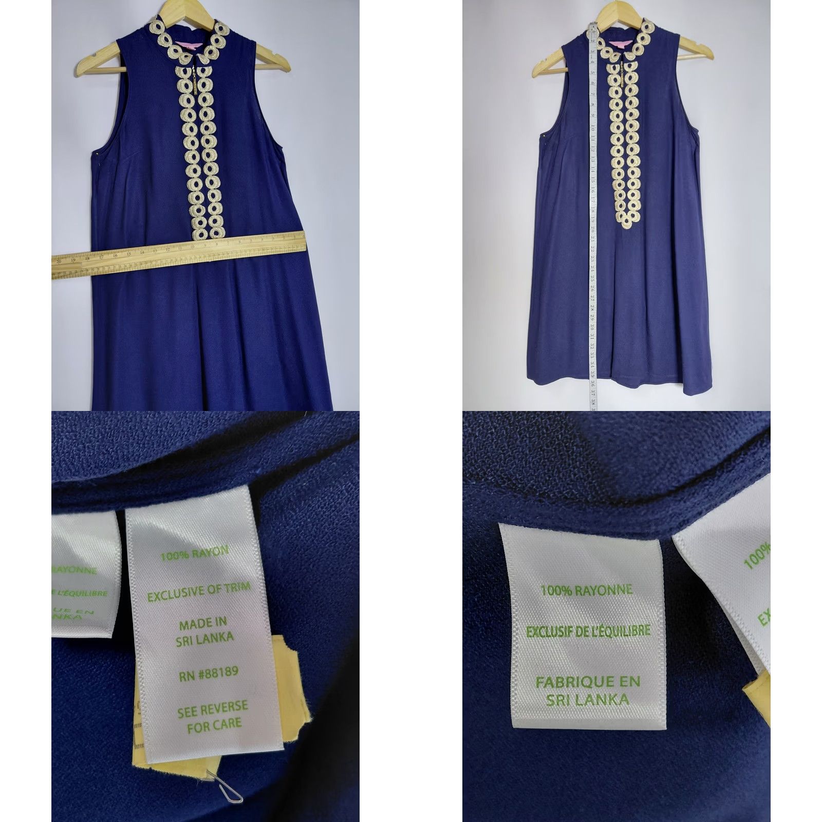 Lilly Pulitzer Lilly Pulitzer Navy Sleeveless Dress Solid Collared Knee Length Women Size 4 Size S / US 4 / IT 40 - 8 Thumbnail
