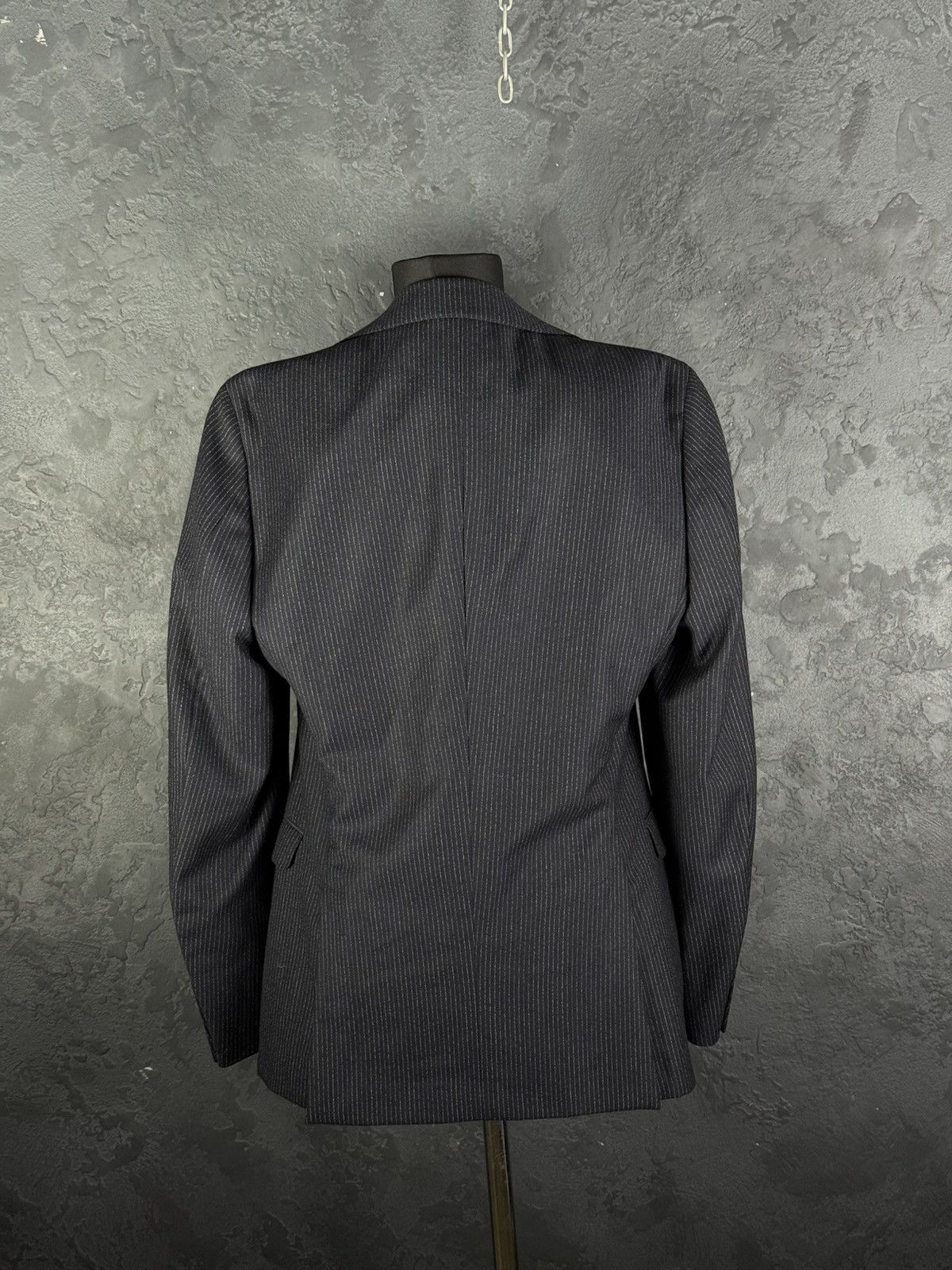 Z Zegna Ermenegildo Z Zegna Navy Striped Wool 2Btn Suit R Drop Deco Size 50R - 10 Thumbnail