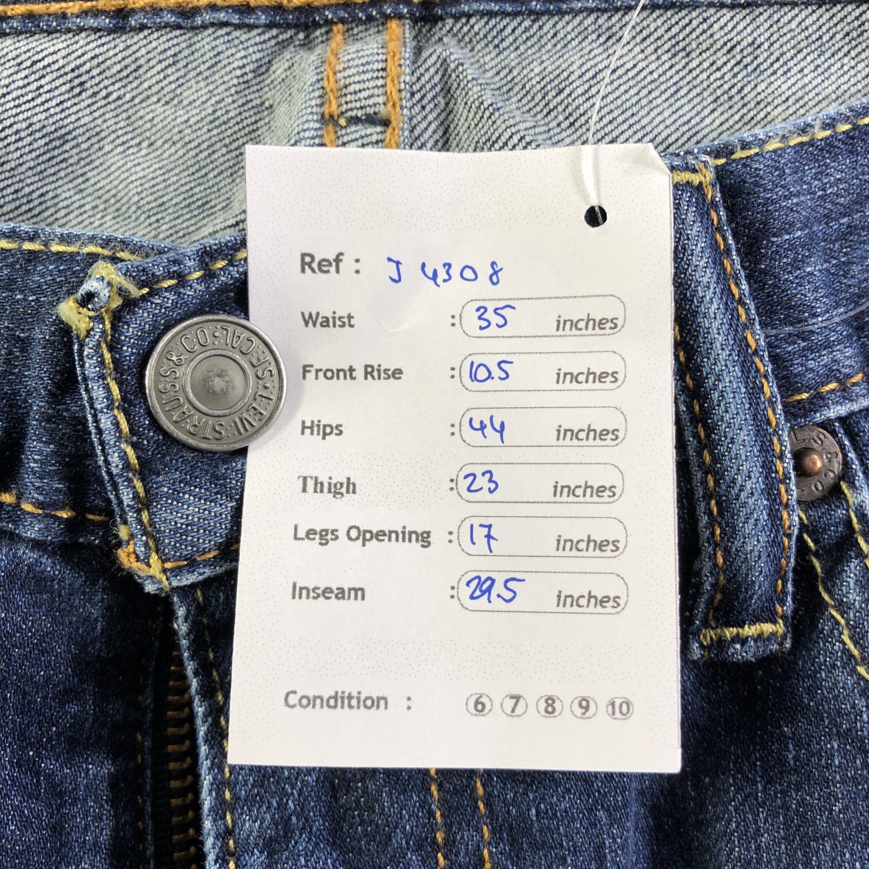 Levi's Vintage Blue Wash Levis 514 Jeans-J4308 Size US 35 - 11 Thumbnail
