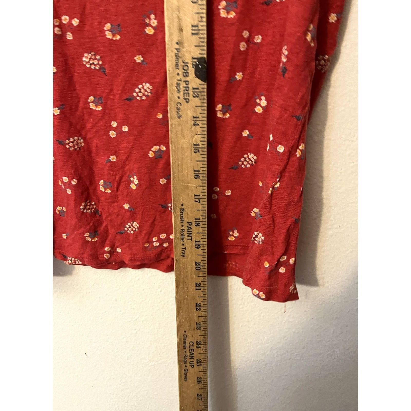 Loft Loft Red Floral 100% Linen Short Sleeve Tee Blouse Size Medium Size S / US 4 / IT 40 - 4 Thumbnail
