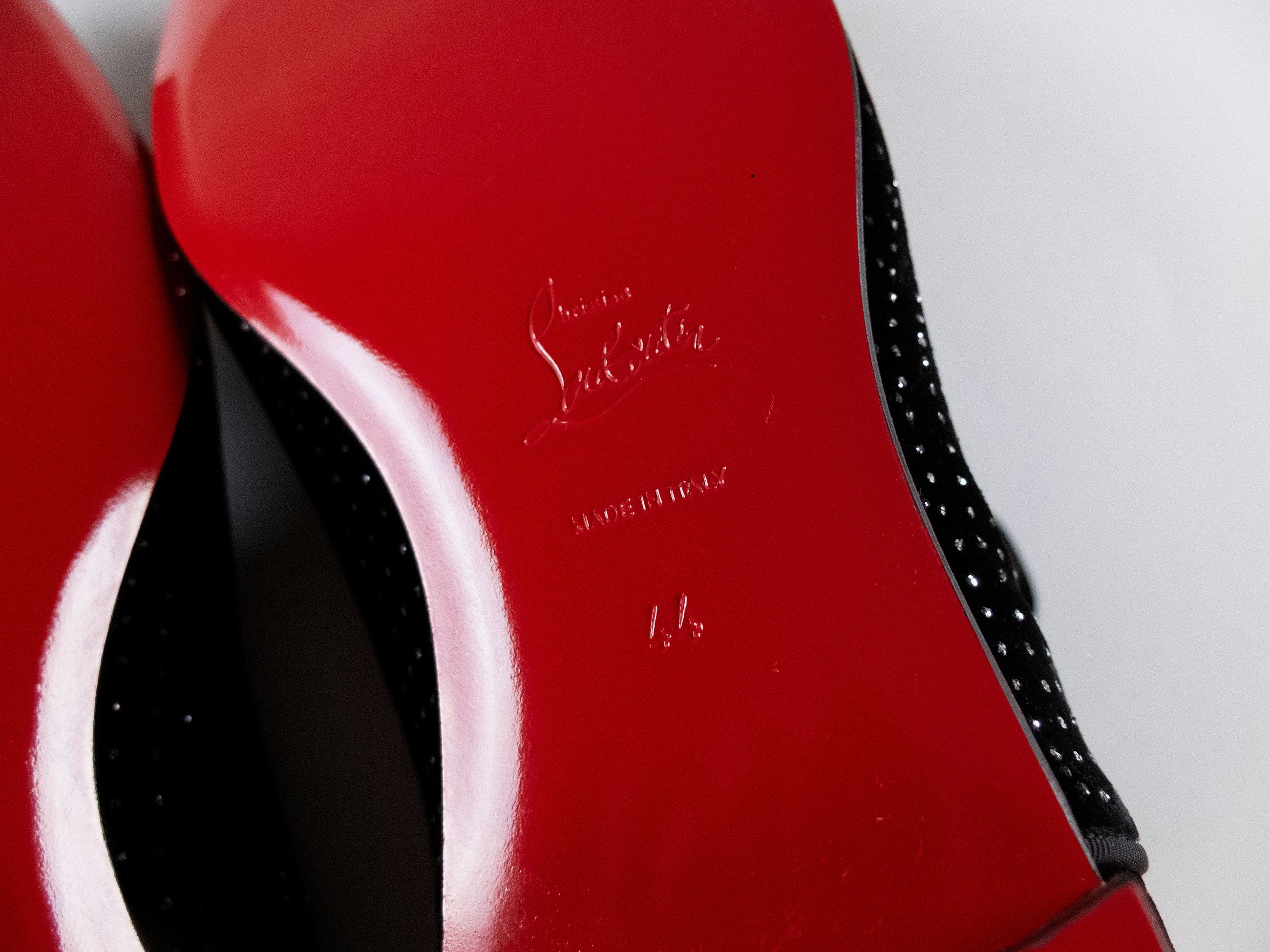 Christian Louboutin CHRISTIAN LOUBOUTIN Greggy Chick black studded velvet shoes Size US 11 / EU 44 - 9 Thumbnail