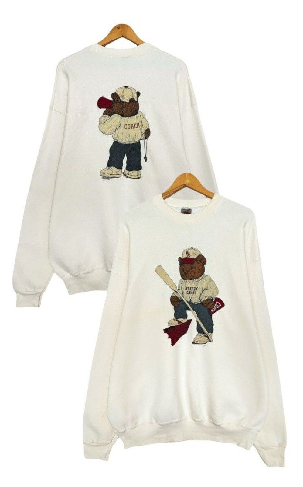 Vintage Vintage 90s Bear Backhit Oversize Sweatshirt XLarge Size US XL / EU 56 / 4 - 1 Thumbnail