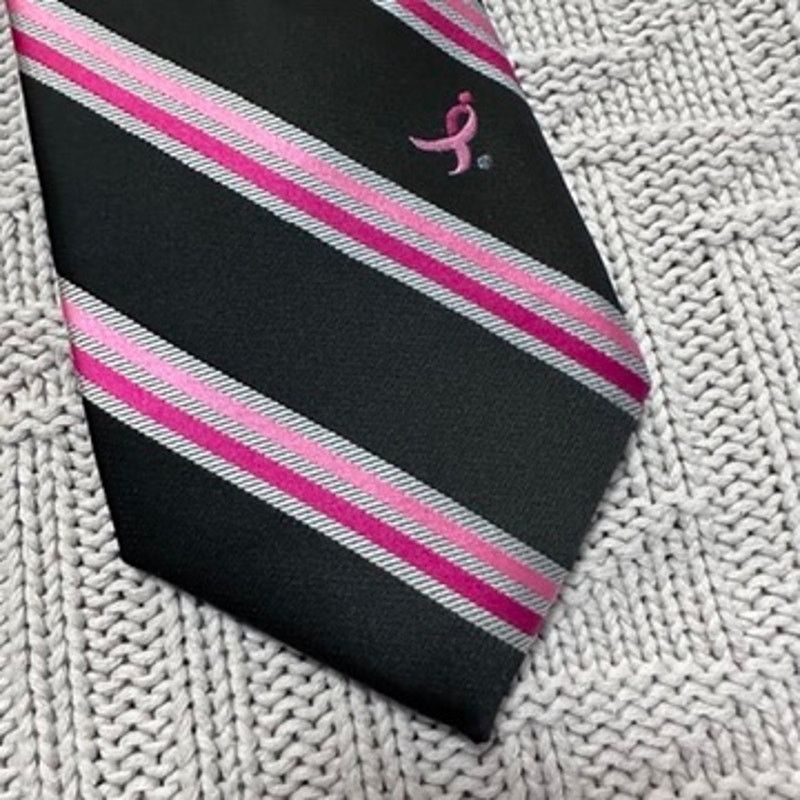 Other Susan G Komen pink black striped breast cancer awareness tie Size ONE SIZE - 2 Thumbnail