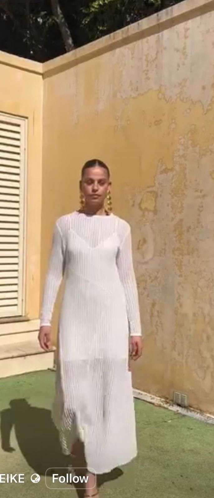 Other Sheike White Open Knit Crochet Dress Sz 12 AU/UK EUR 44 US 8 Size M / US 6-8 / IT 42-44 - 3 Thumbnail