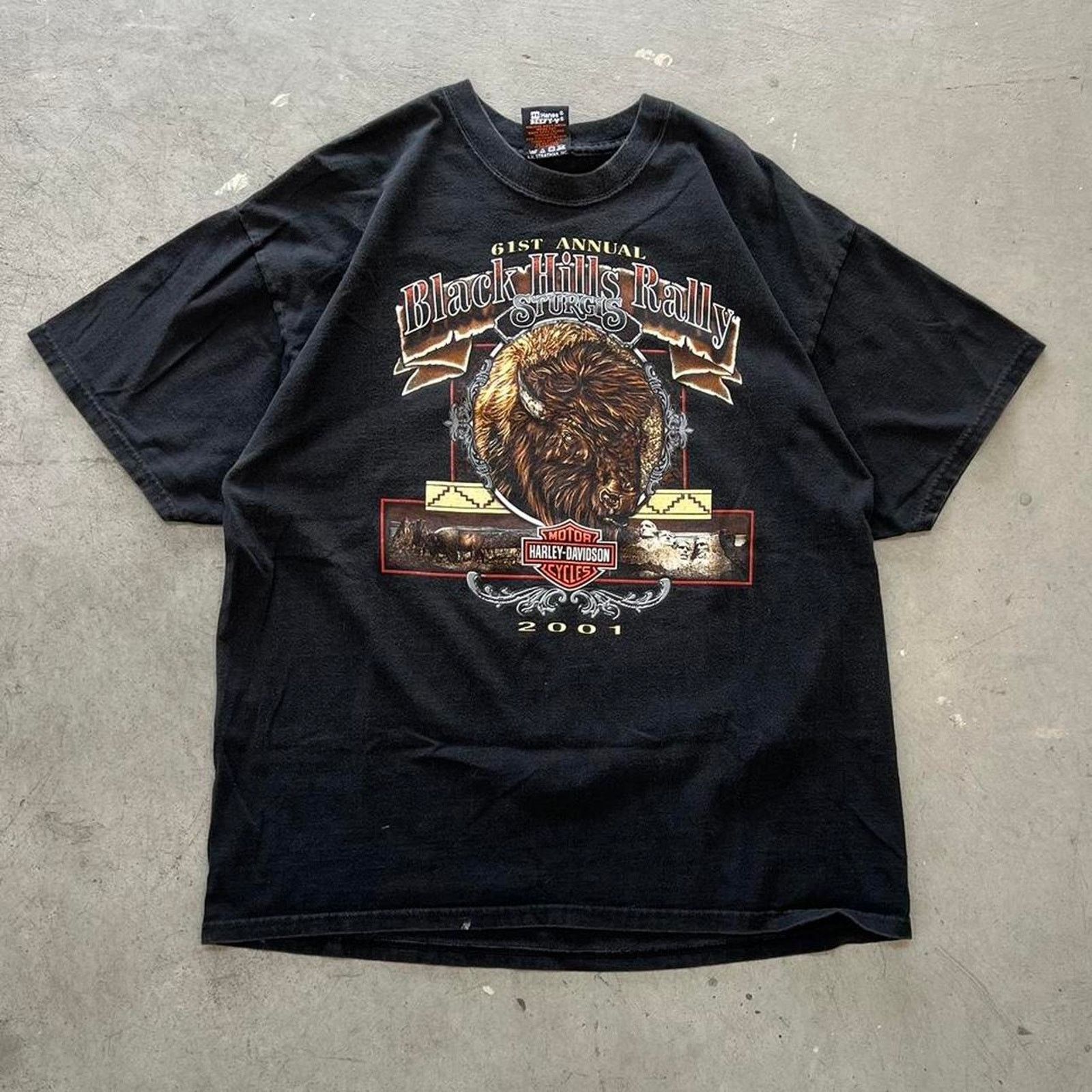 Harley Davidson × Vintage Vintage Y2K Harley Davidson Motorcycle Buffalo Biker T-Shirt Size US XL / EU 56 / 4 - 1 Thumbnail