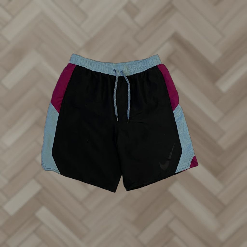 Nike Nike Swim Trunks Color Block Teal Purple Black L Men Mens Large Black Colorblock Trunks Size US 33 - 1 Thumbnail