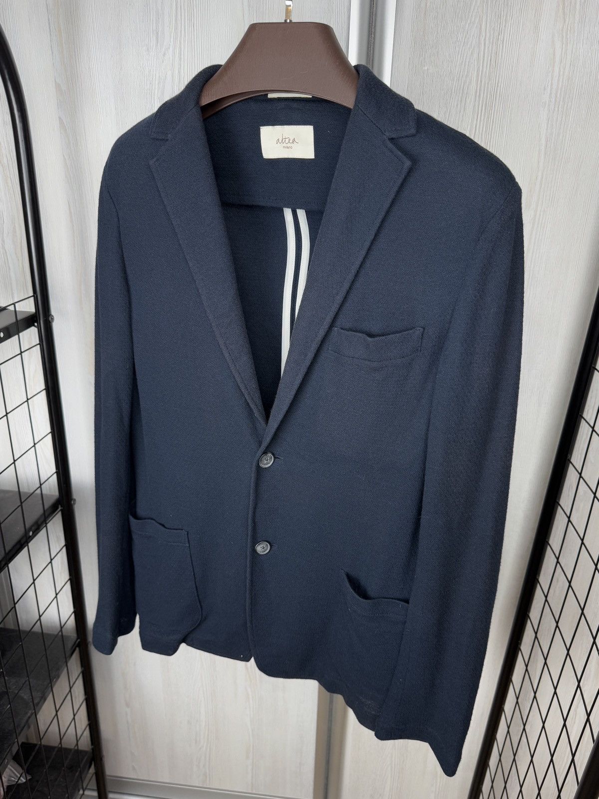 Altea Altea Milano navy blue lightweight unlined cardigan blazer Size 40R - 6 Thumbnail