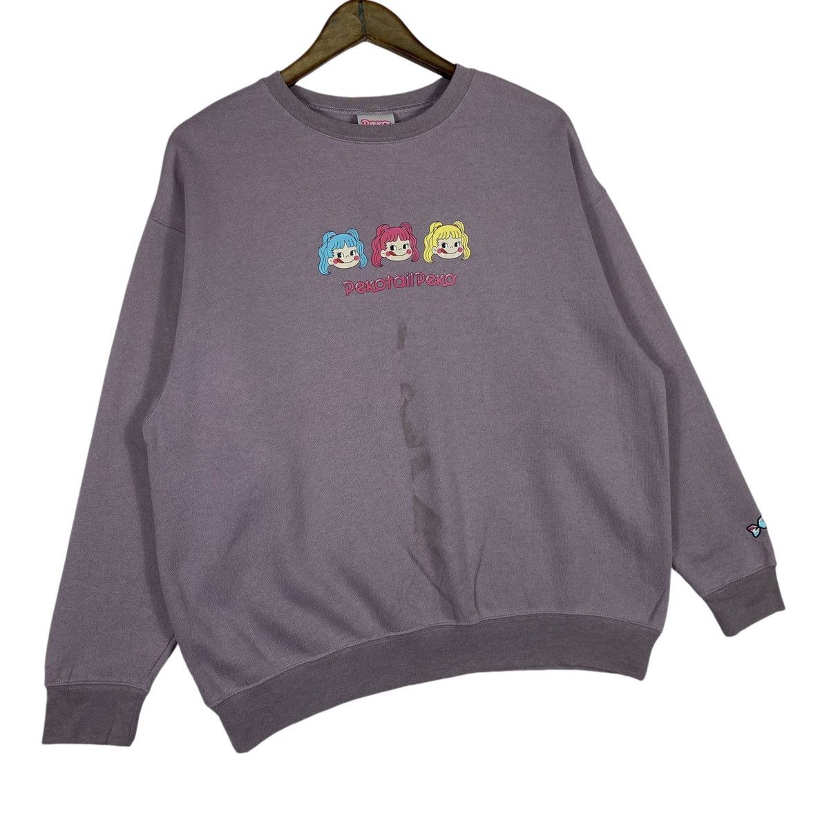 Japanese Brand × Vintage Vintage Pekotail Peko Crewneck Sweatshirt Purple Pullover Size ONE SIZE - 5 Thumbnail
